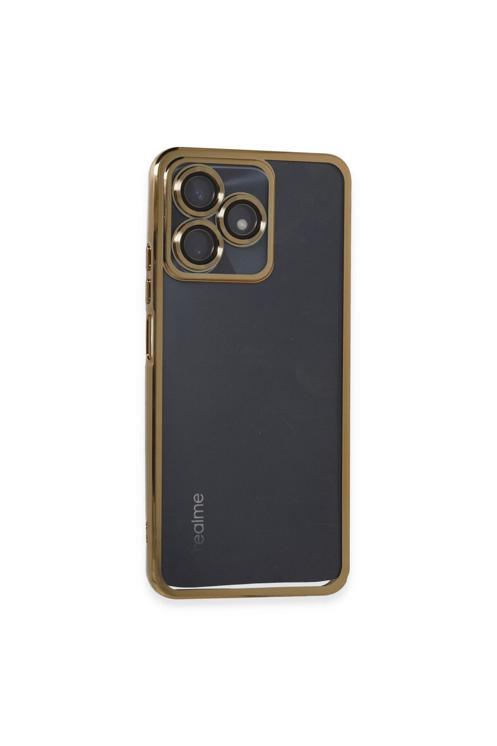 Realme C53 Uyumlu Kılıf Lensli Silikon - Gold
