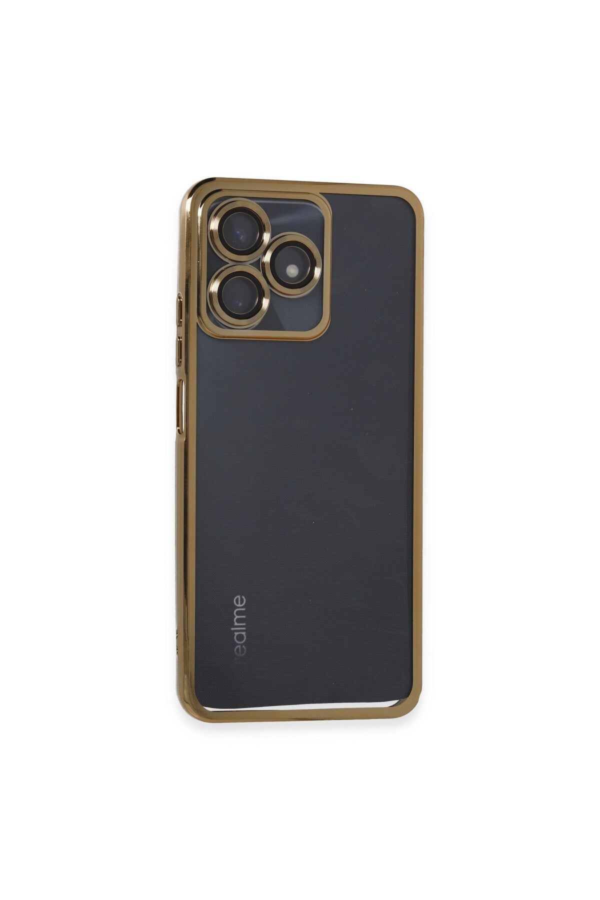 Realme C53 Uyumlu Kılıf Lensli Silikon - Gold