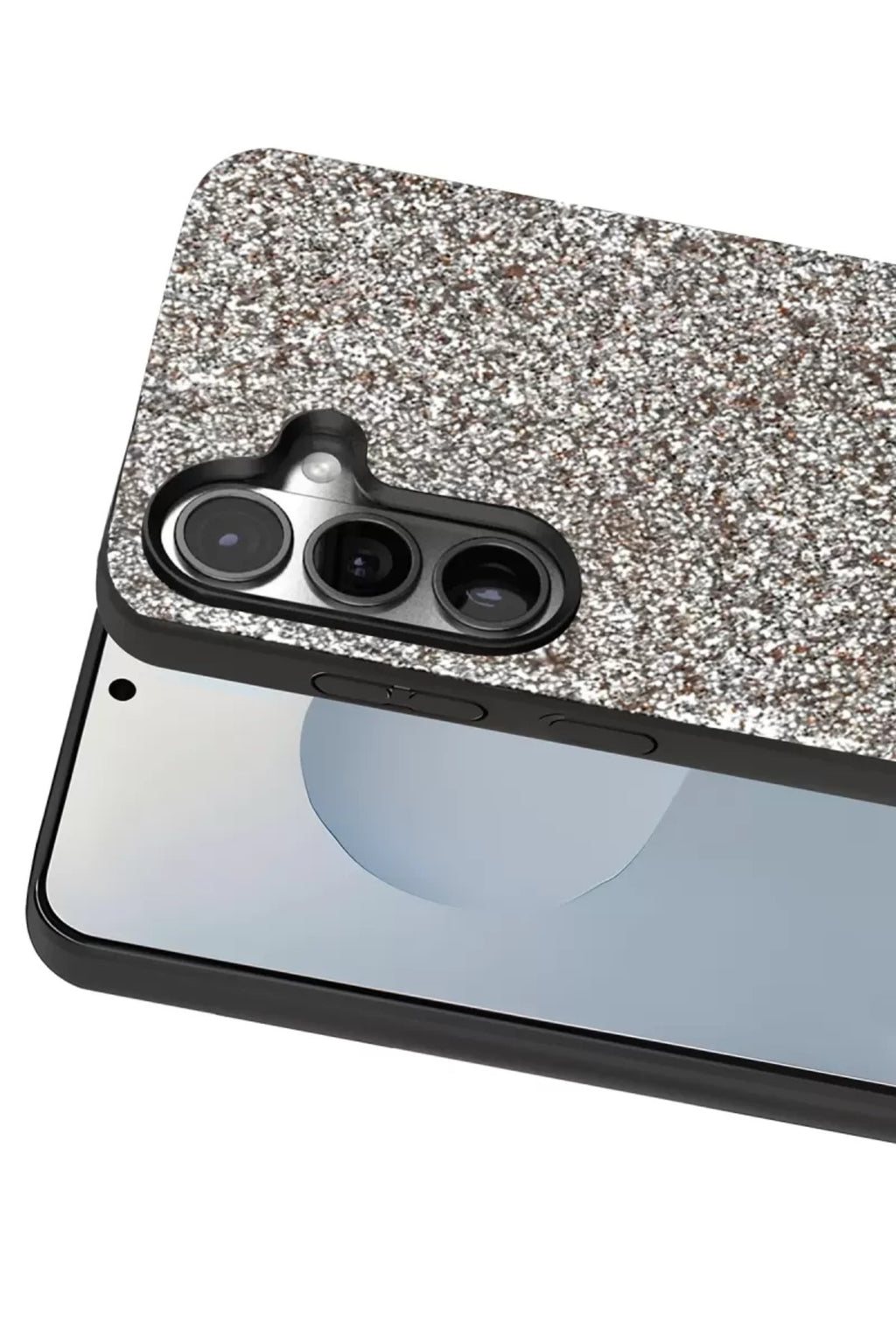 Onegif Samsung Galaxy S25 Plus Uyumlu Bright Simli Kapak - Gümüş