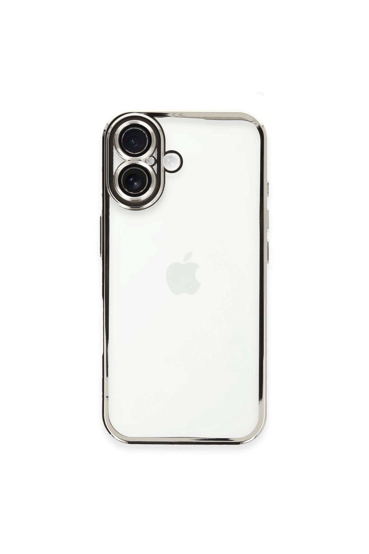 Apple iPhone 16 Plus Uyumlu Kılıf Lensli Silikon - Gümüş