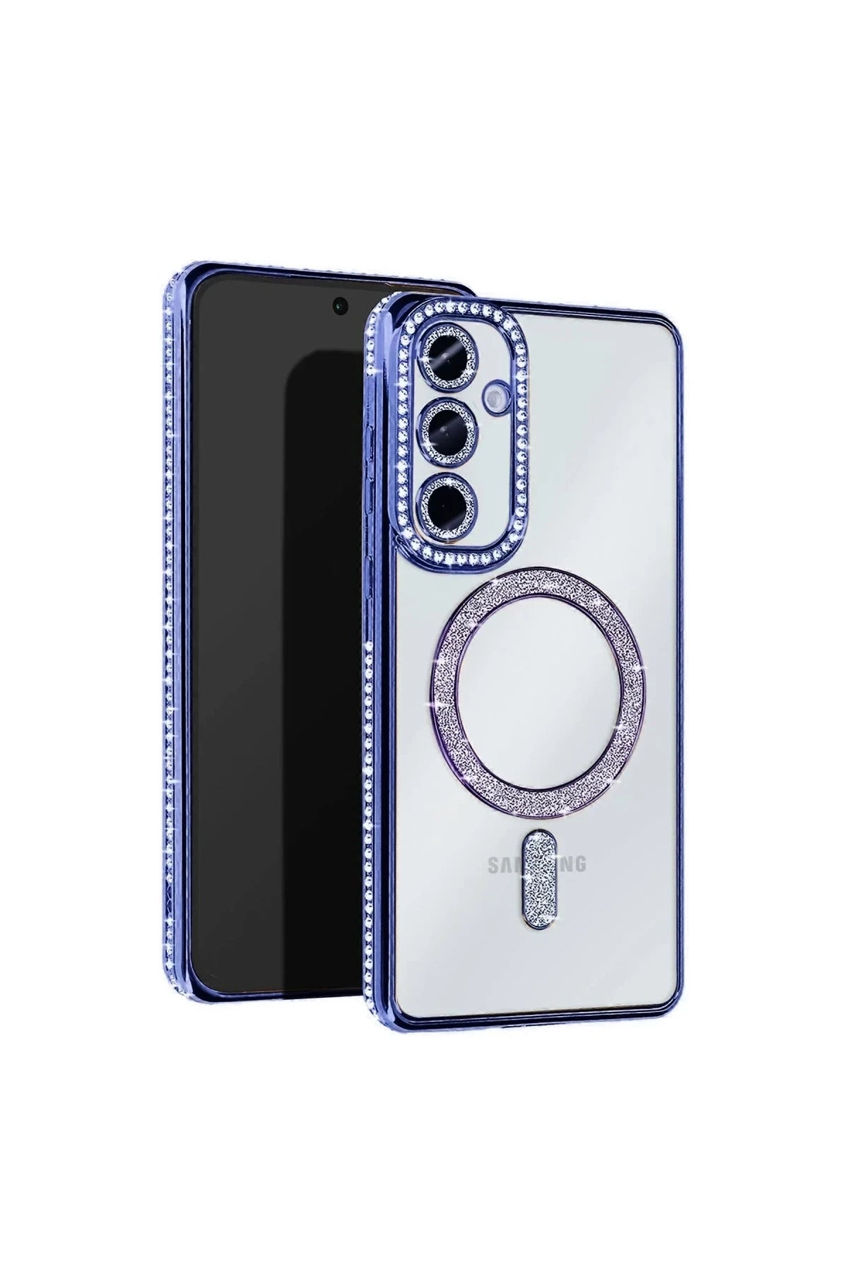 Samsung Galaxy S23 FE Uyumlu Joke Simli Magneticsafe Kılıf - Mavi