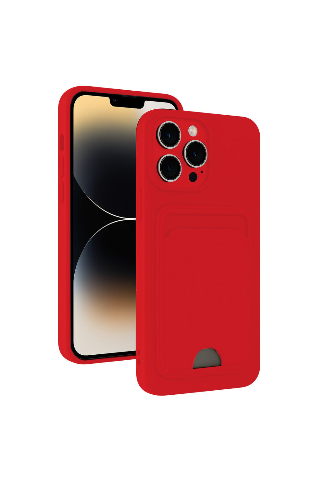 Apple iPhone 13 Pro Uyumlu Kılıf Kelvin Kartvizitli Silikon - Kırmızı