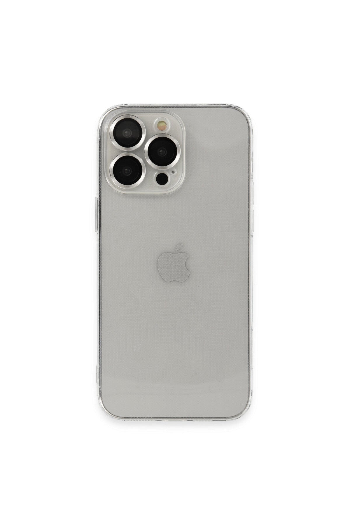 Apple iPhone 13 Pro Max Uyumlu Kılıf Luko Lens Silikon - Gümüş