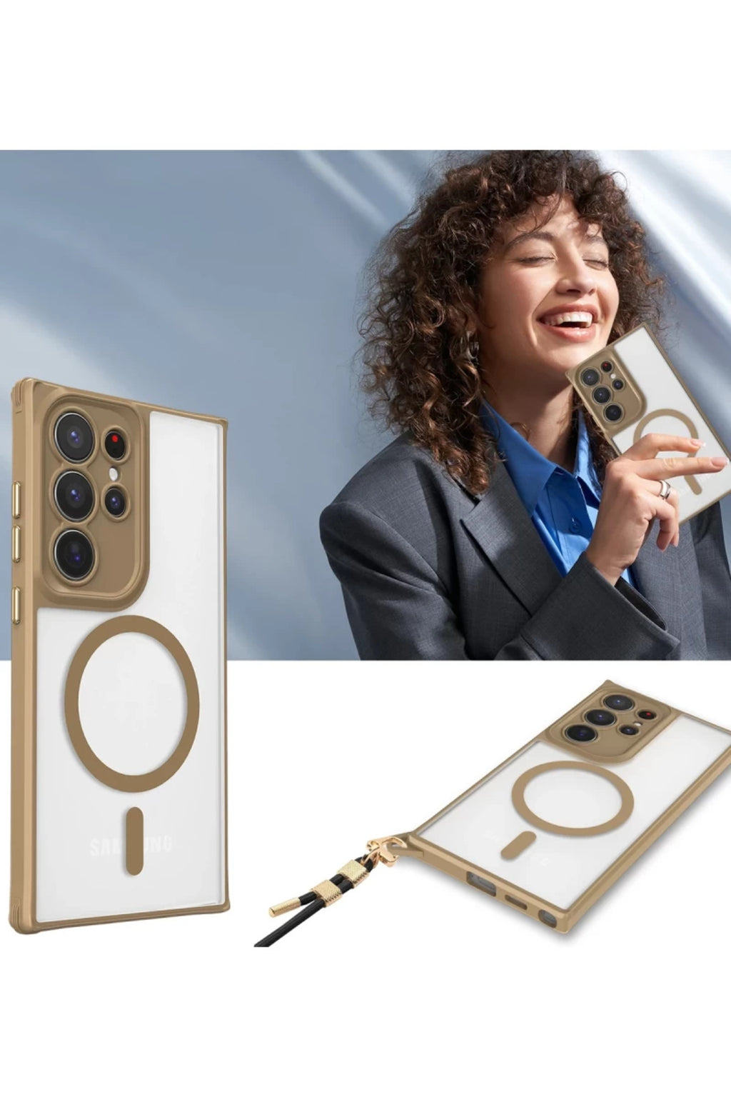 Samsung Galaxy S23 Ultra Uyumlu Kılıf Enka Magsafe Silikon Kılıf - Titan Gri