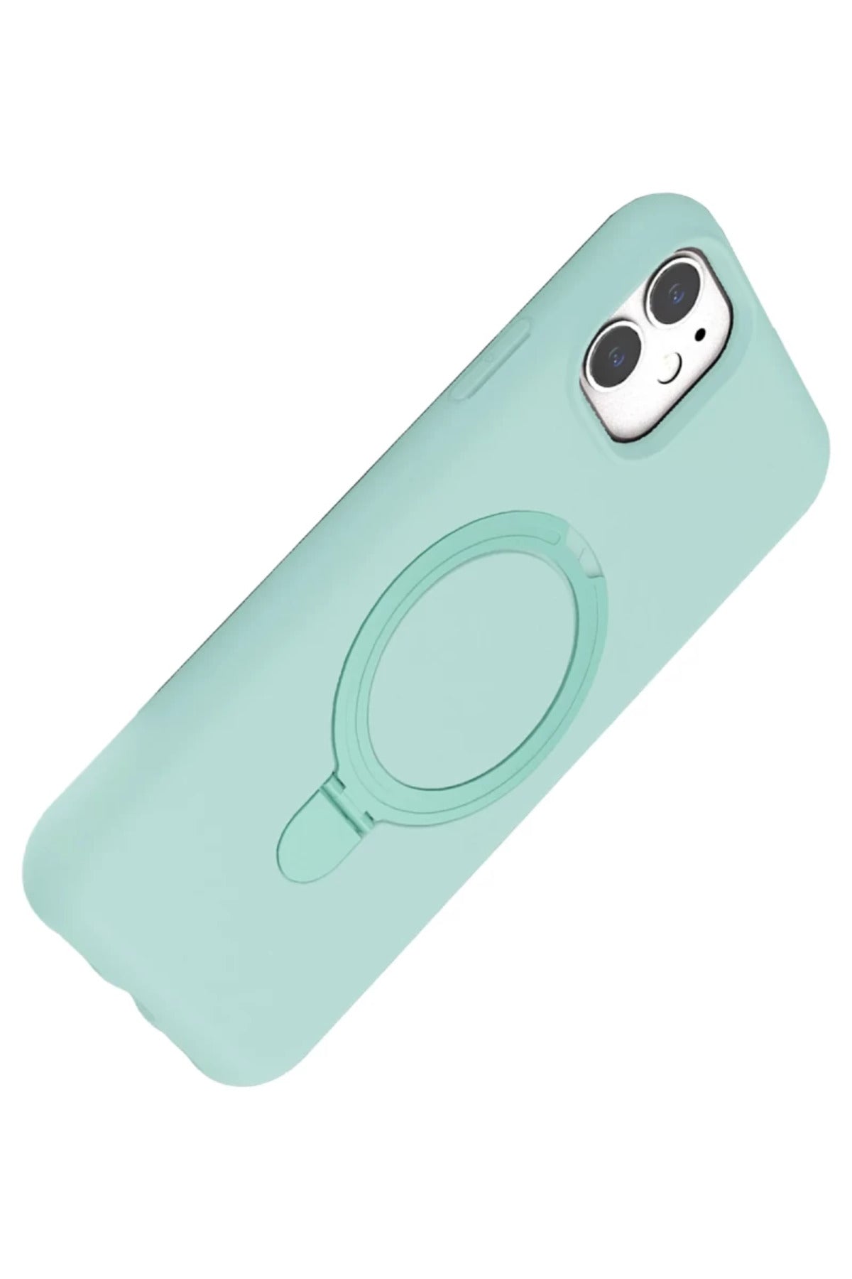 Apple iPhone 11 Uyumlu Regal Magsafe Standlı Kapak - Su Yeşili