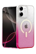 Apple iPhone 12 Uyumlu Pummel Shiny Magsafe Kapak - Pembe