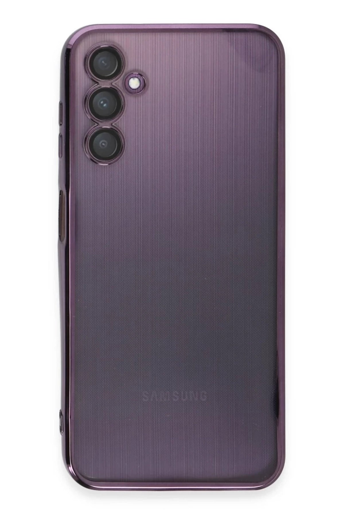 Samsung Galaxy A14 4G Uyumlu Kılıf Lensli Silikon - Mor