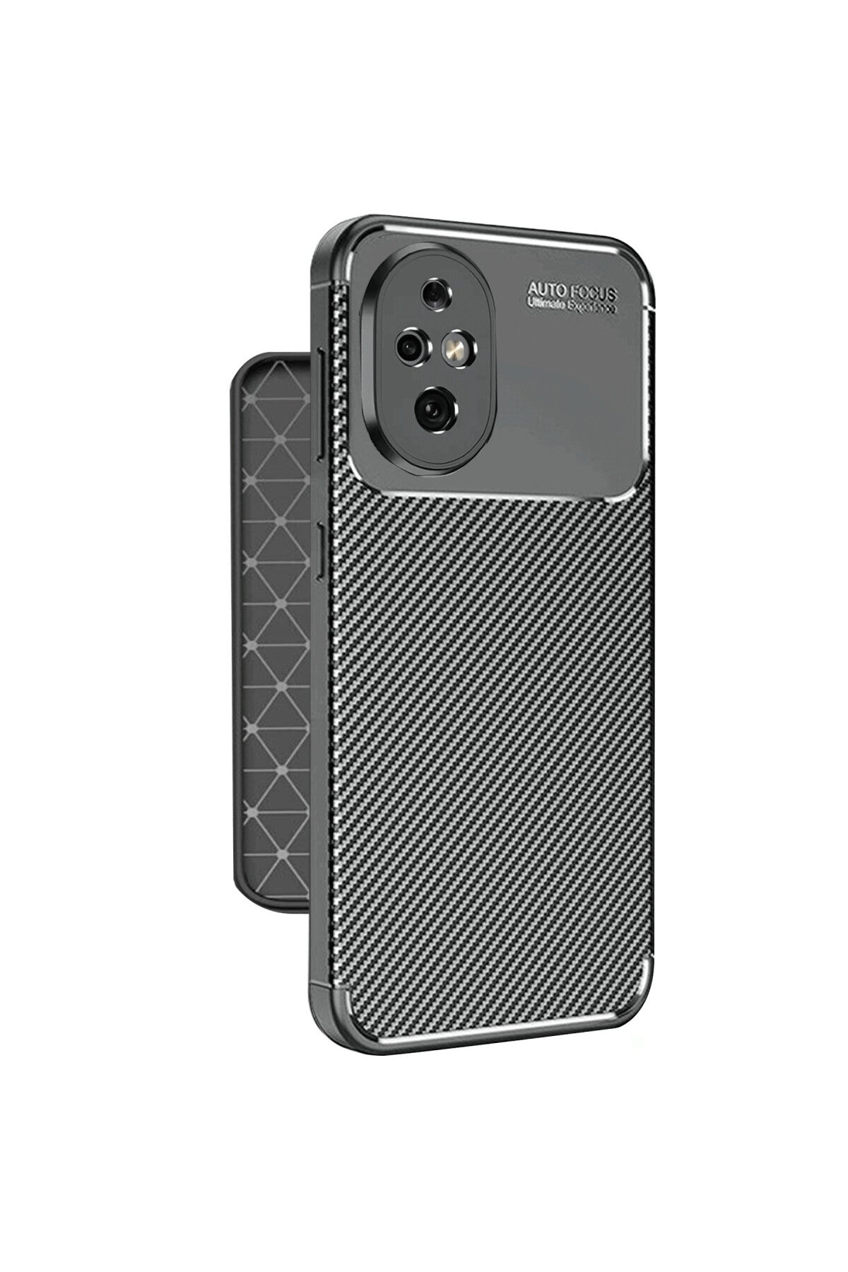Honor 200 Uyumlu Kılıf Auto Focus Karbon Kapak - Siyah