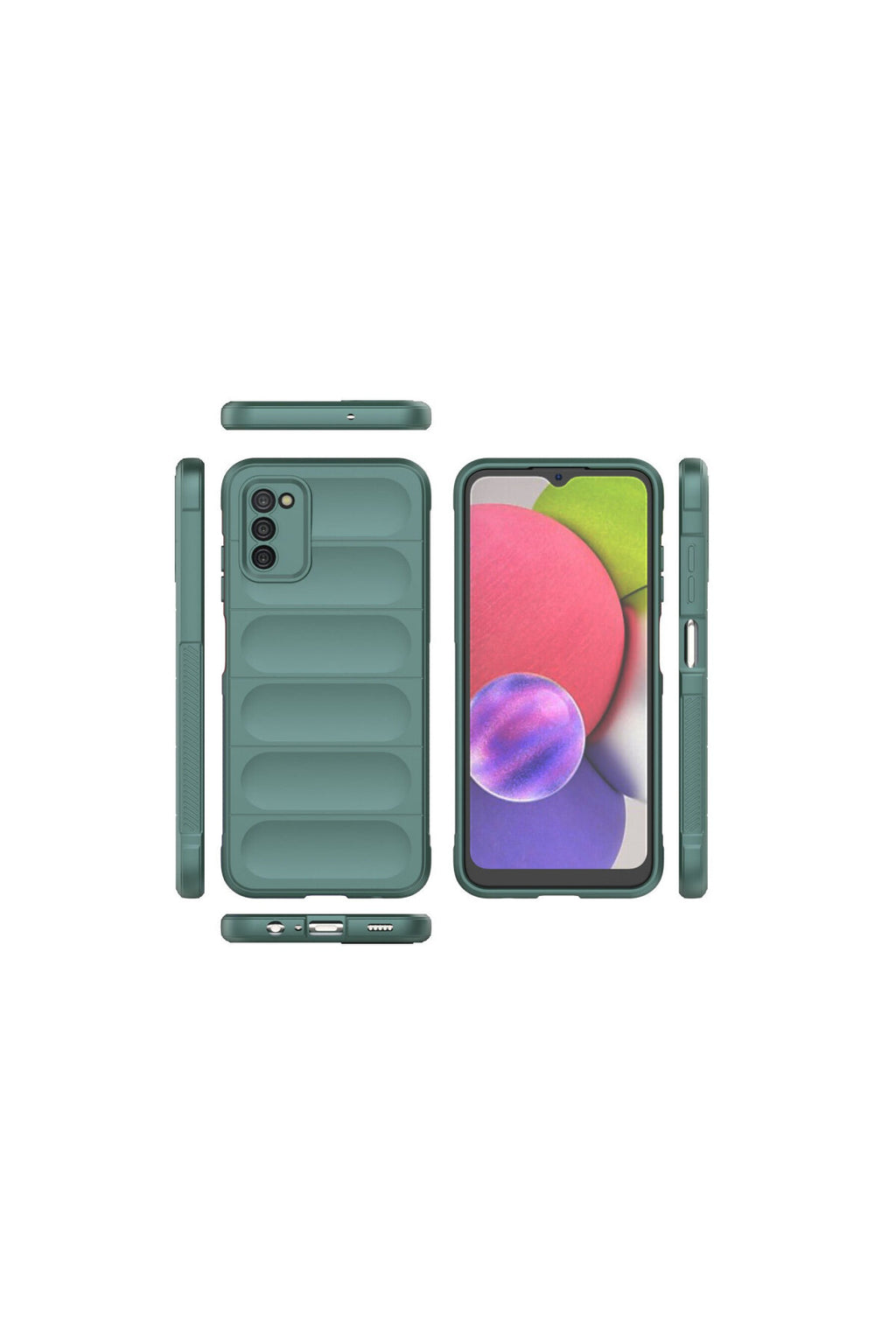 Samsung Galaxy A03S Uyumlu Kılıf Optimum Silikon - Koyu Yeşil