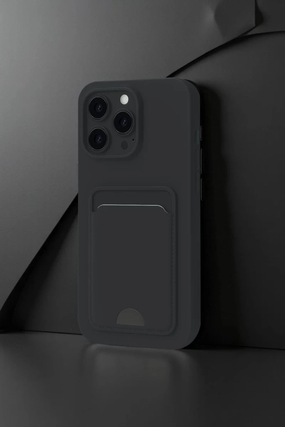Apple iPhone 16 Pro Max Uyumlu Kılıf Kelvin Kartvizitli Silikon - Derin Mor