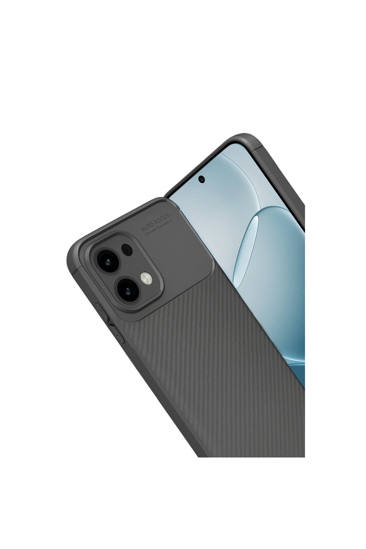 Oppo A6 Pro 4G Uyumlu Auto Focus Karbon Kapak - Gri