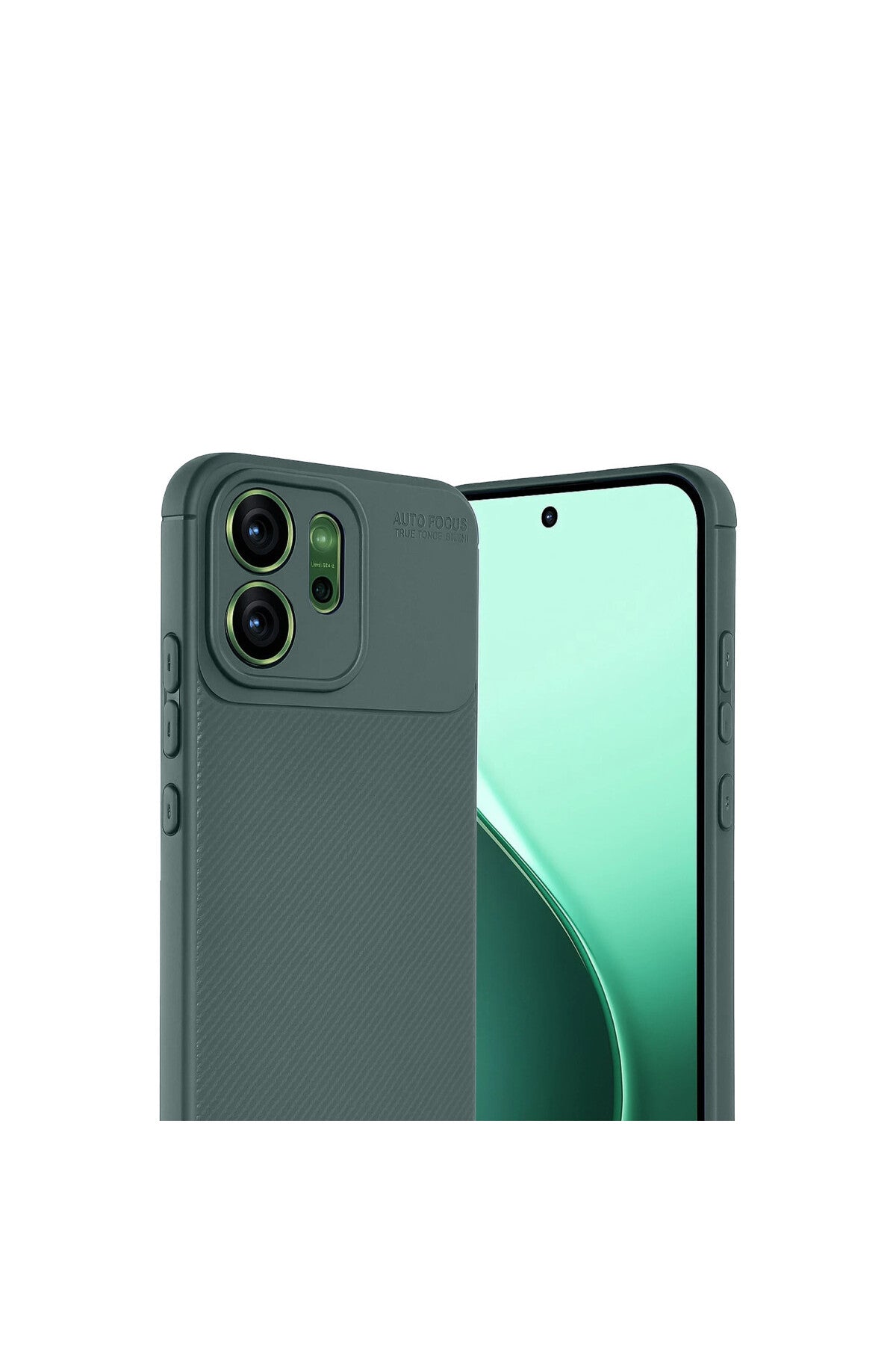 Oppo Reno 14F Uyumlu Auto Focus Karbon Kapak - Koyu Yeşil