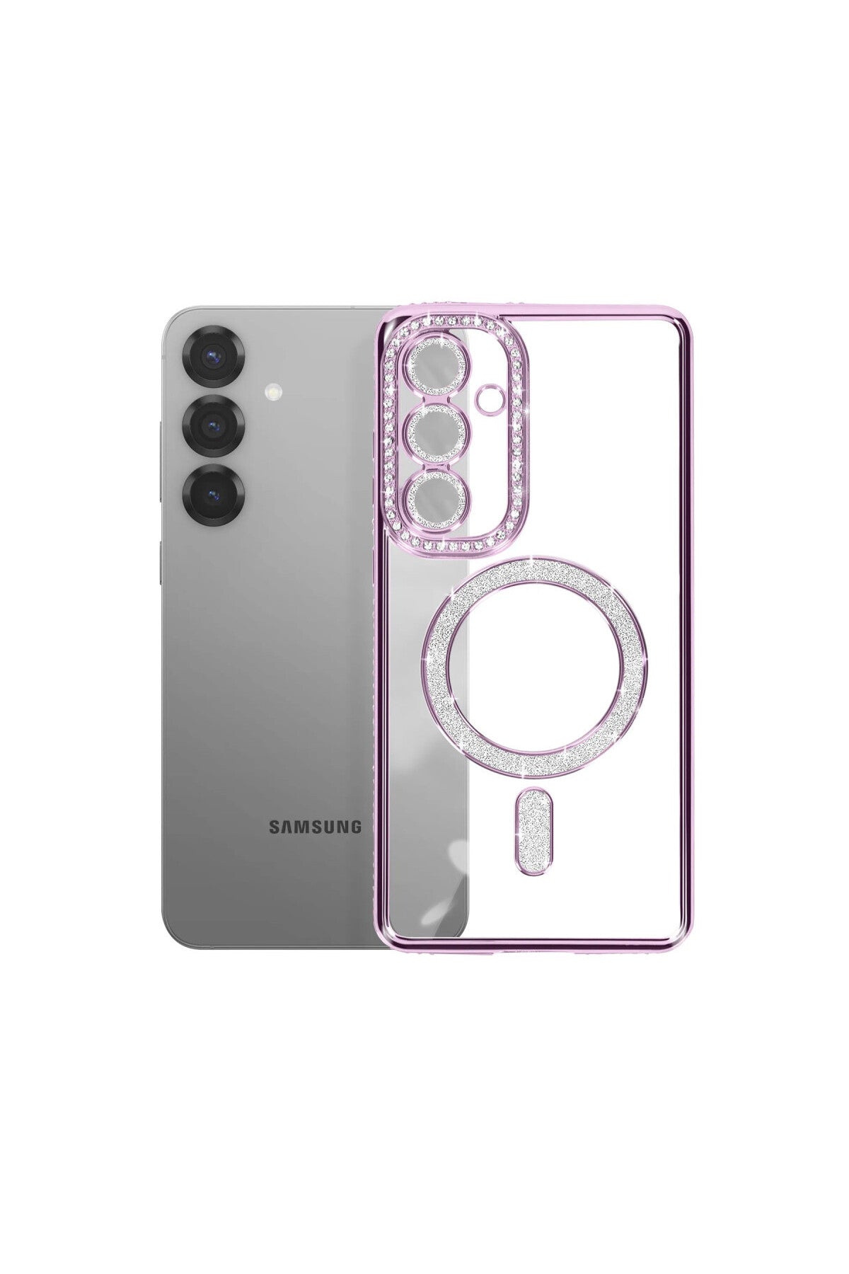 Samsung Galaxy S26 Plus Uyumlu Joke Simli Magneticsafe Kılıf - Derin Mor