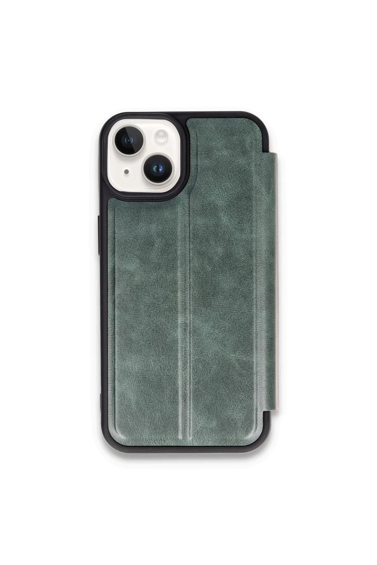 Apple iPhone 14 Uyumlu Kılıf Flip Cover - Koyu Yeşil