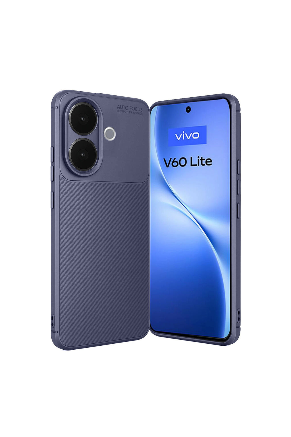 Vivo V60 Lite Uyumlu Auto Focus Karbon Kapak - Lacivert