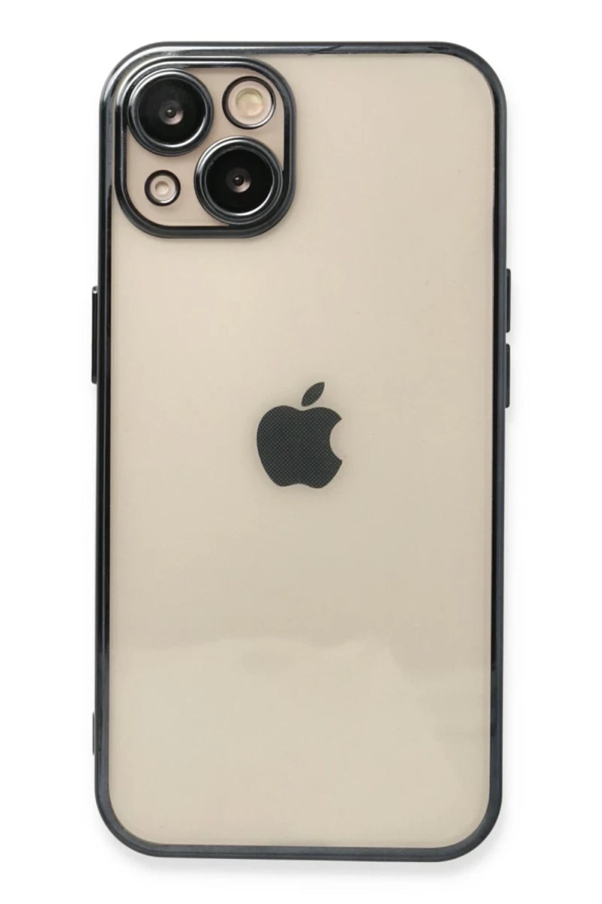 Apple iPhone 14 Plus Uyumlu Kılıf Lensli Silikon - Siyah