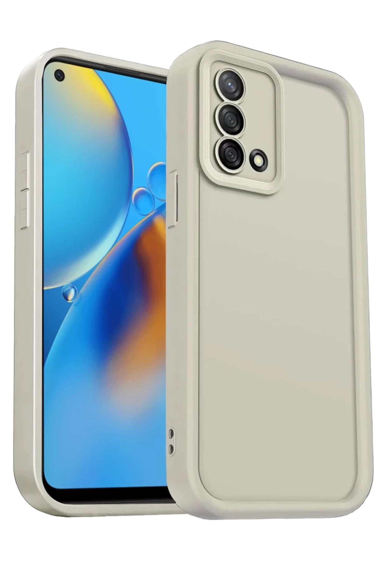 Oppo A74 4G Uyumlu Kılıf Viera Silikon - Krem