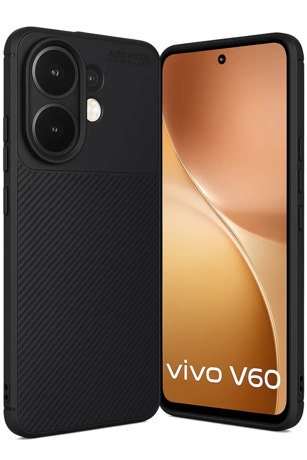 Vivo V60 5G Uyumlu Auto Focus Karbon Kapak - Siyah