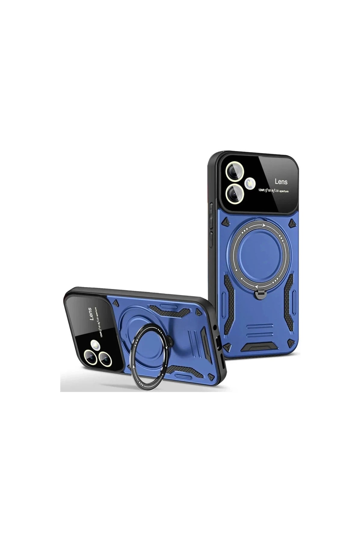 Samsung Galaxy A06 Uyumlu Kılıf Joy Lens Standlı Kapak - Lacivert