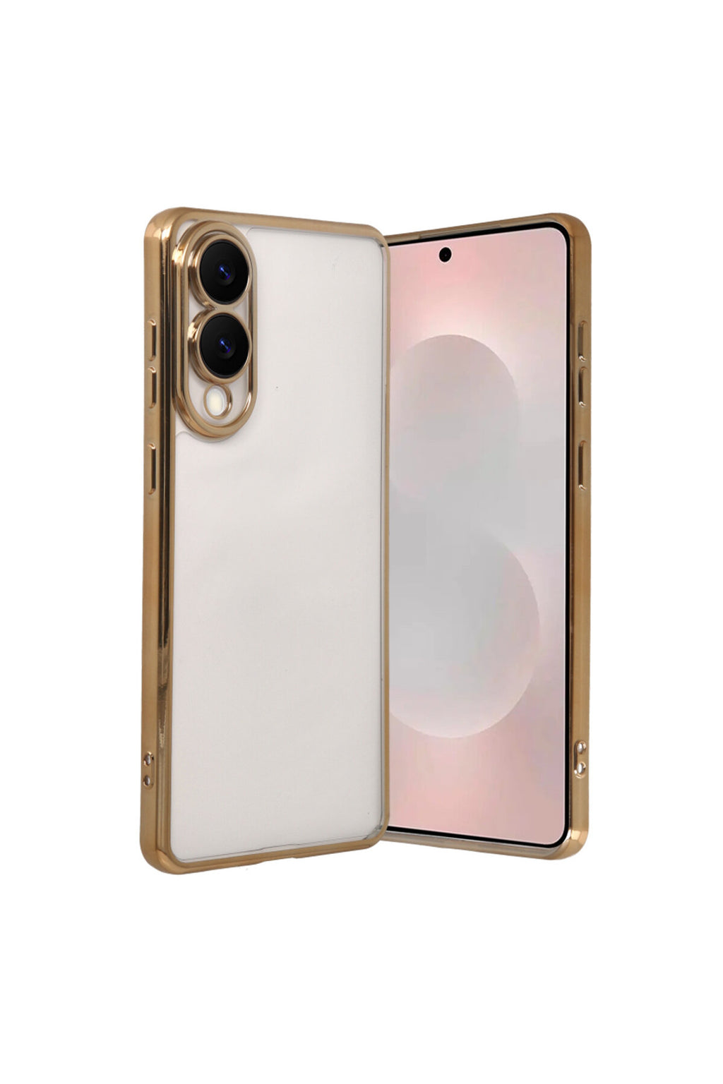 Samsung Galaxy S25 Uyumlu Edge Lensli Silikon - Gold