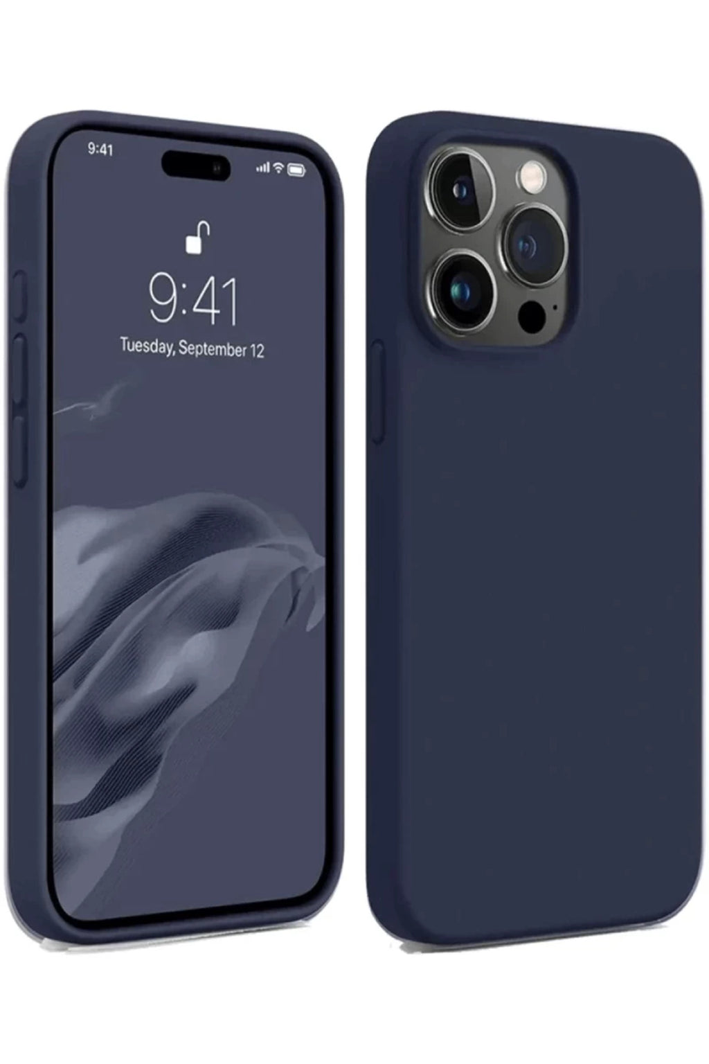 Apple iPhone 15 Pro Max Uyumlu Kılıf First Silikon - Lacivert