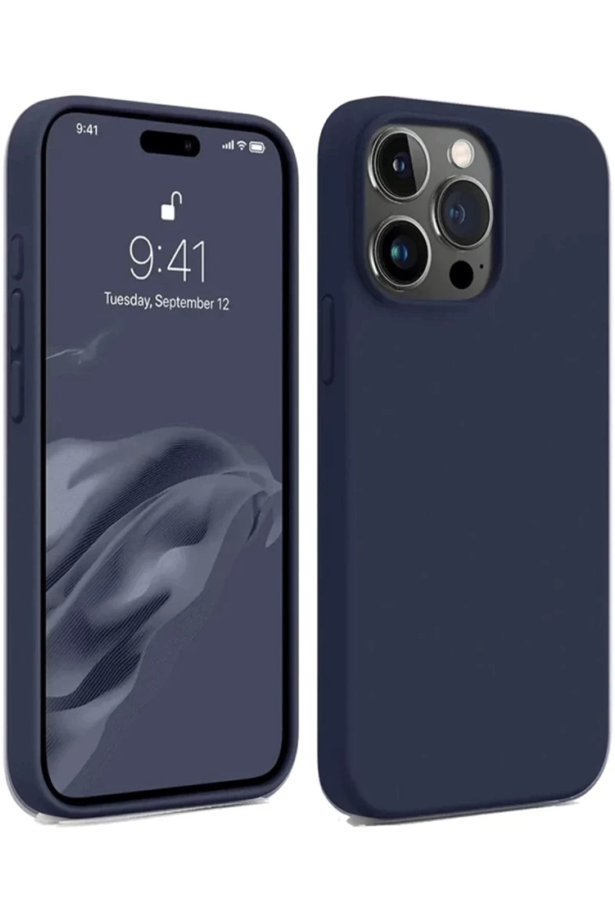 Apple iPhone 15 Pro Max Uyumlu Kılıf First Silikon - Lacivert