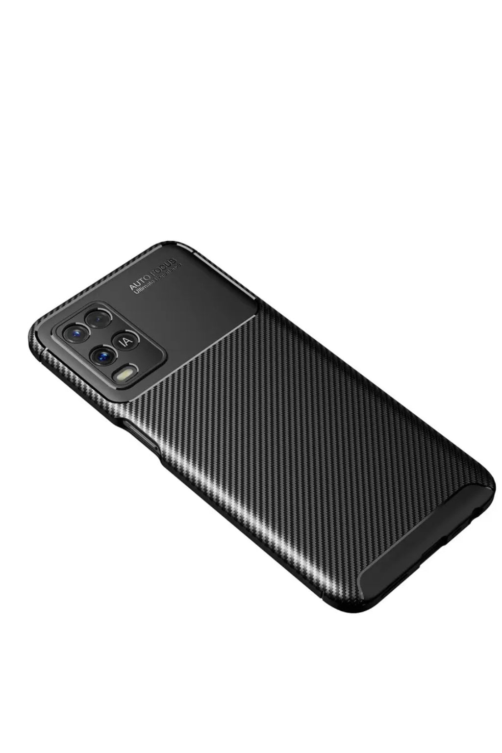 Oppo A54 4G Uyumlu Kılıf Auto Focus Karbon Kapak - Siyah