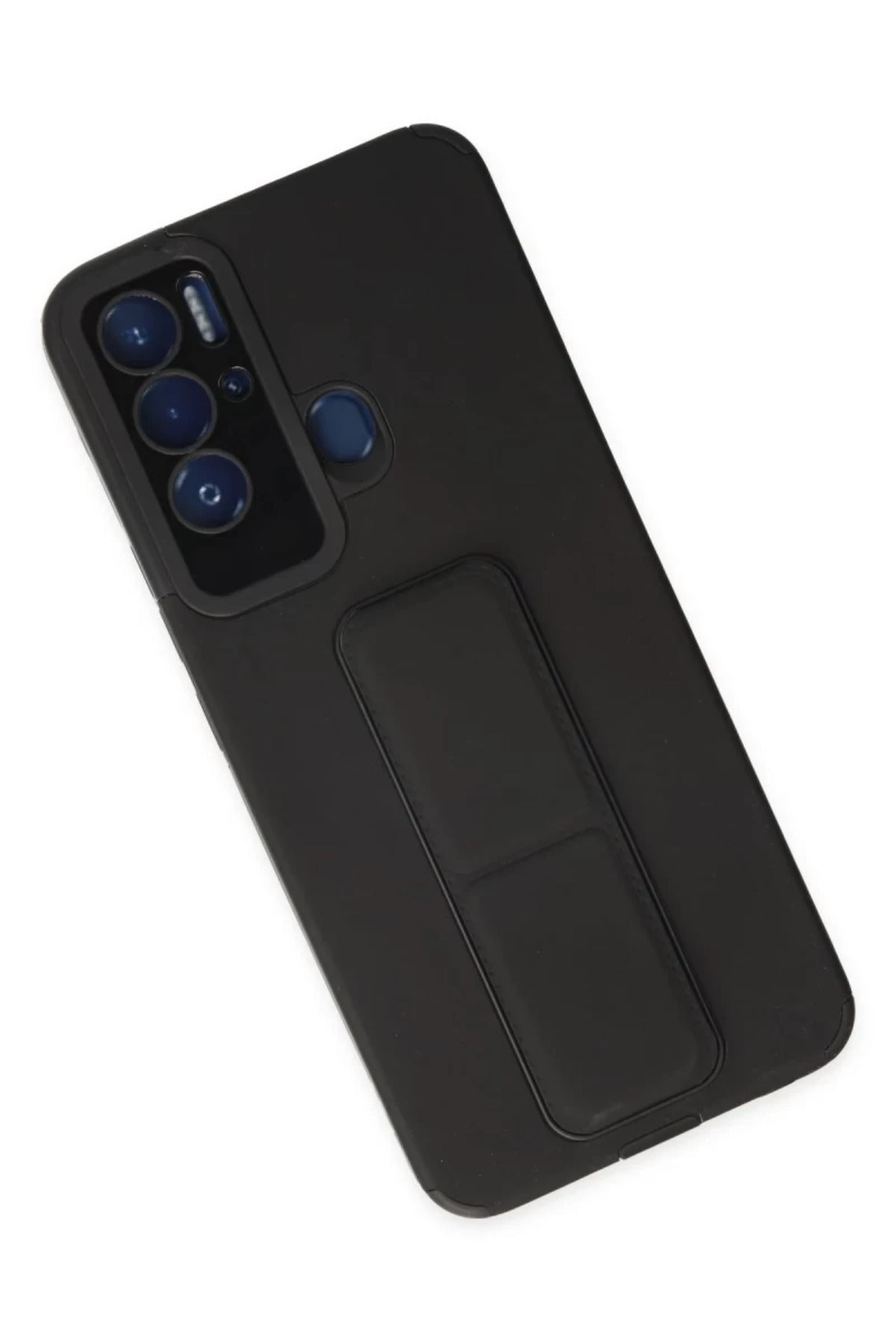 Tecno Pova Neo Kılıf Mega Standlı Silikon - Siyah