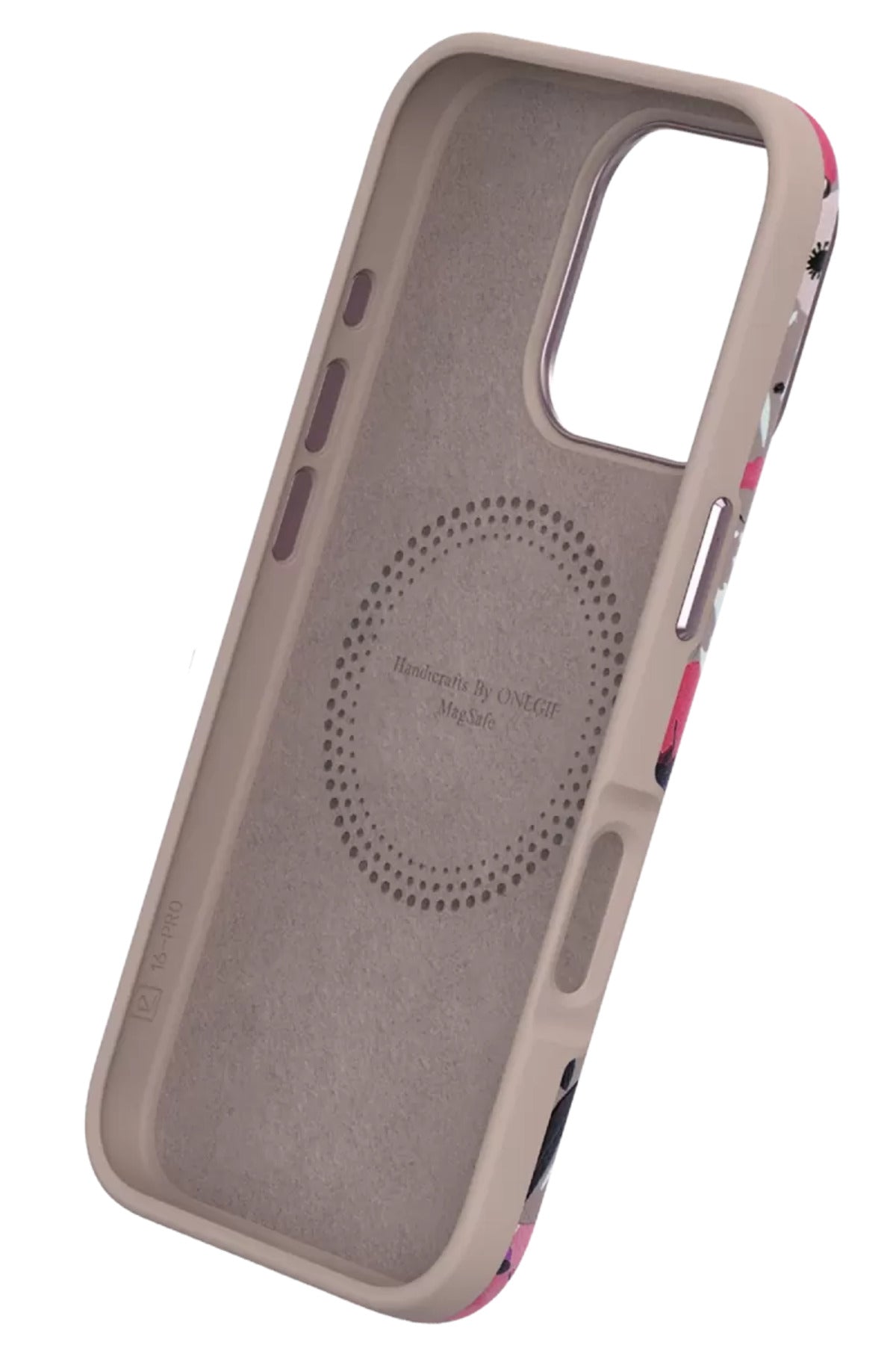 Onegif Apple iPhone 14 Pro Uyumlu Flower Series Magsafe Kapak - Pembe