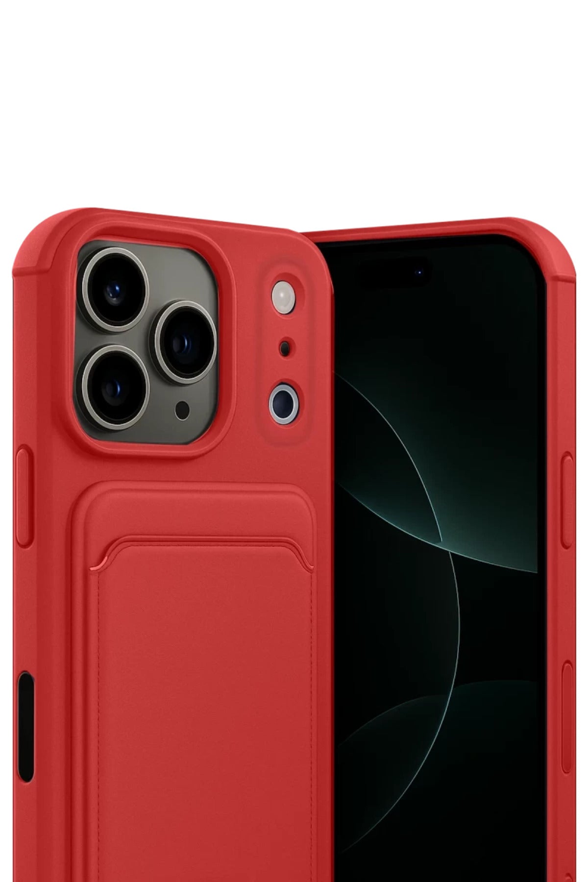 Apple iPhone 17 Pro Max Uyumlu Kelvin Kartvizitli Silikon - Kırmızı