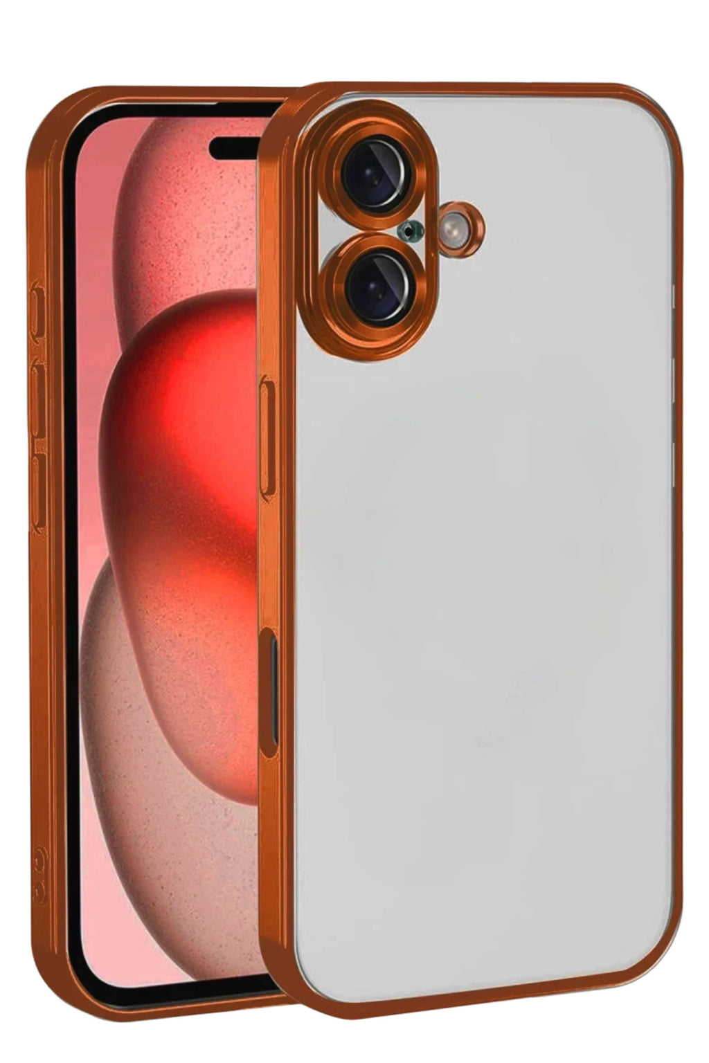 Apple iPhone 17 Uyumlu Lensli Silikon - Turuncu
