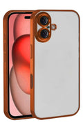 Apple iPhone 17 Uyumlu Lensli Silikon - Turuncu