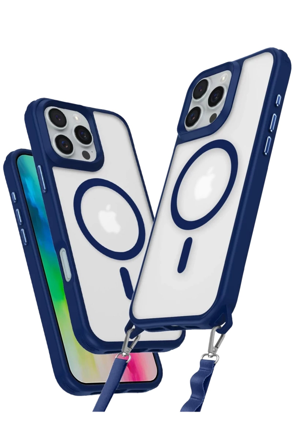 Apple iPhone 16 Pro Max Uyumlu Kılıf Enka Magsafe Silikon Kılıf - Lacivert