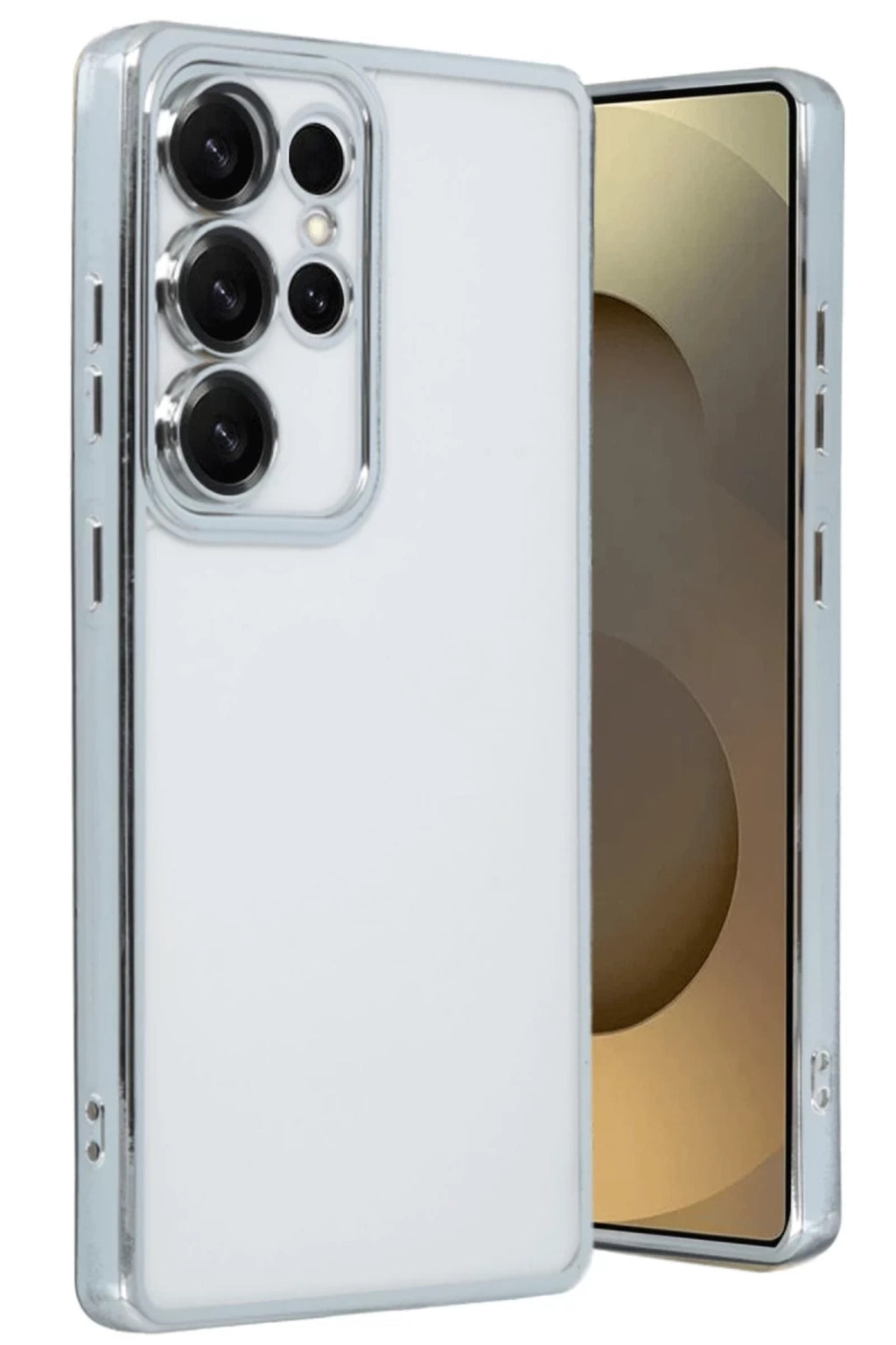 Samsung Galaxy S25 Ultra Uyumlu Kılıf Lensli Silikon - Gümüş