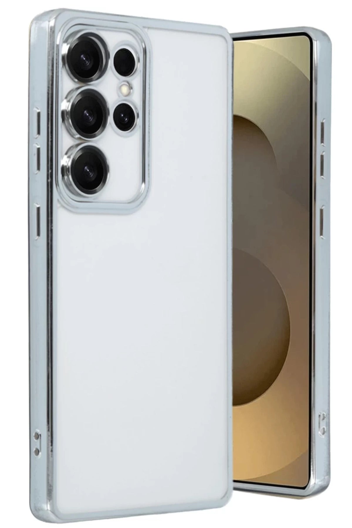 Samsung Galaxy S25 Ultra Uyumlu Kılıf Lensli Silikon - Gümüş