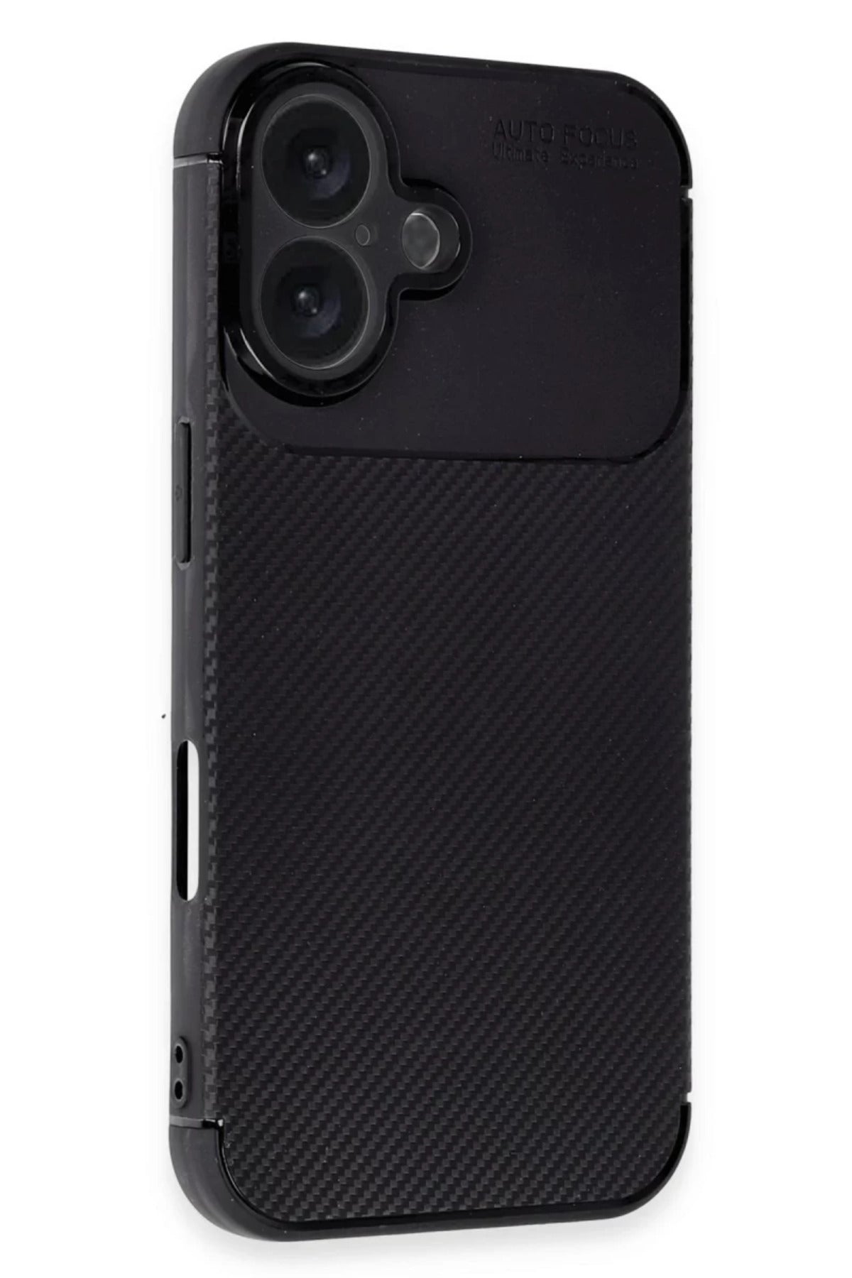 Apple iPhone 16 Uyumlu Kılıf Auto Focus Karbon Kapak - Siyah