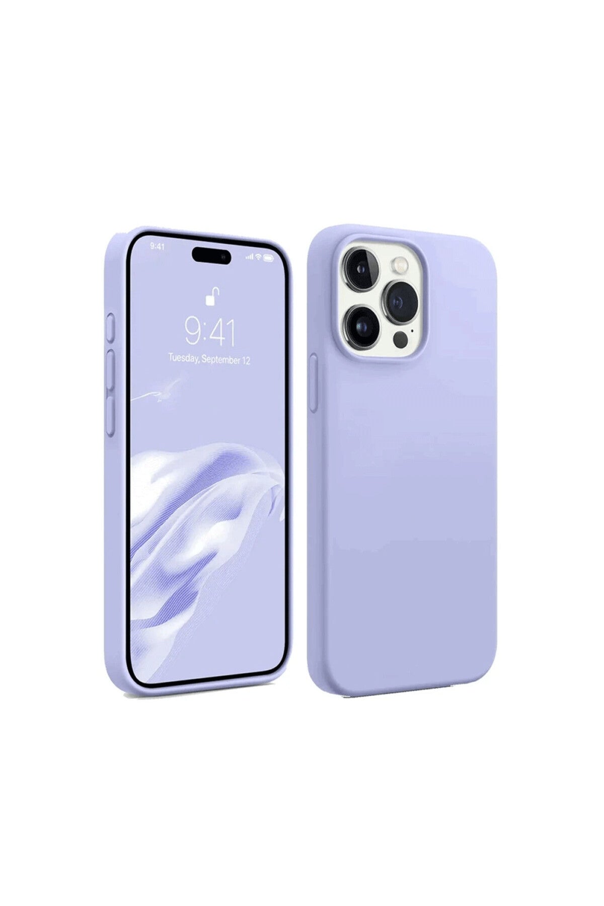 Apple iPhone 15 Pro Max Uyumlu Kılıf First Silikon - Lila