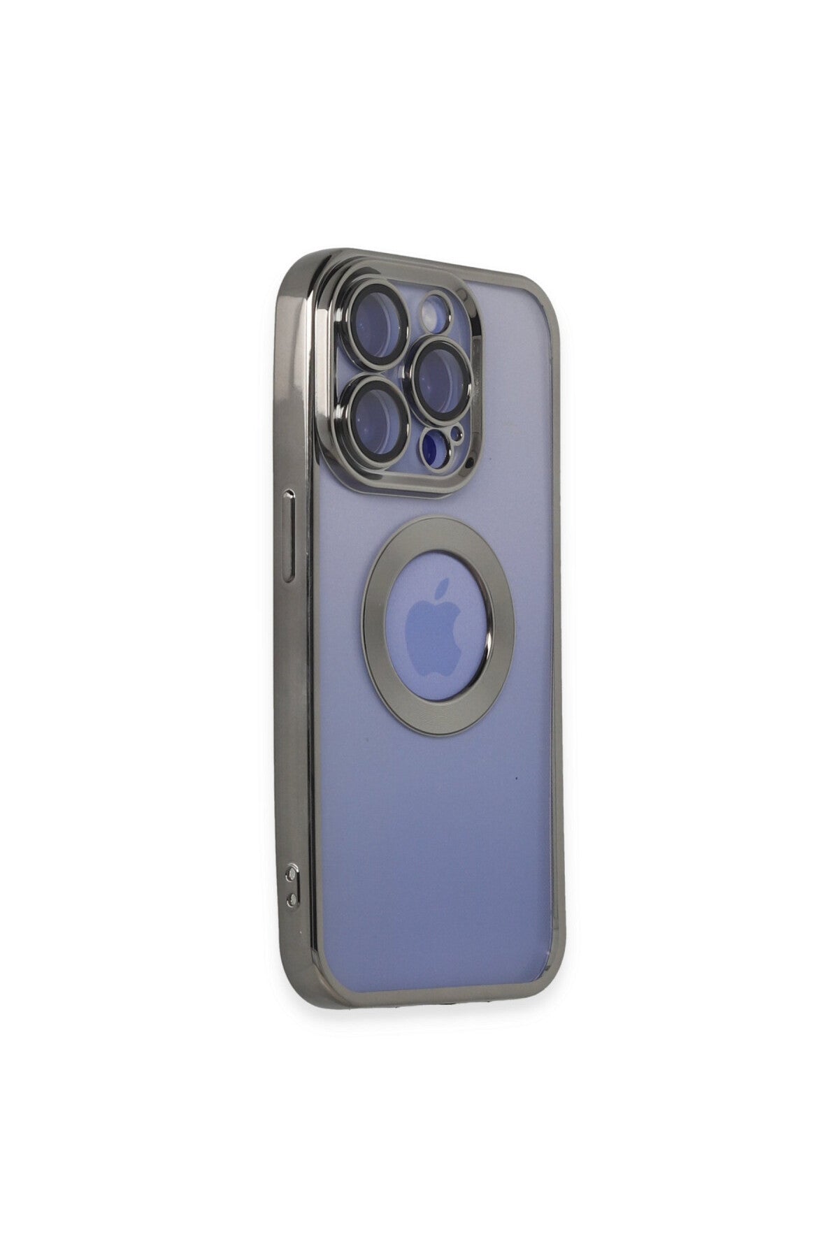 Apple iPhone 15 Pro Uyumlu Kılıf Slot Silikon - Titan Gri