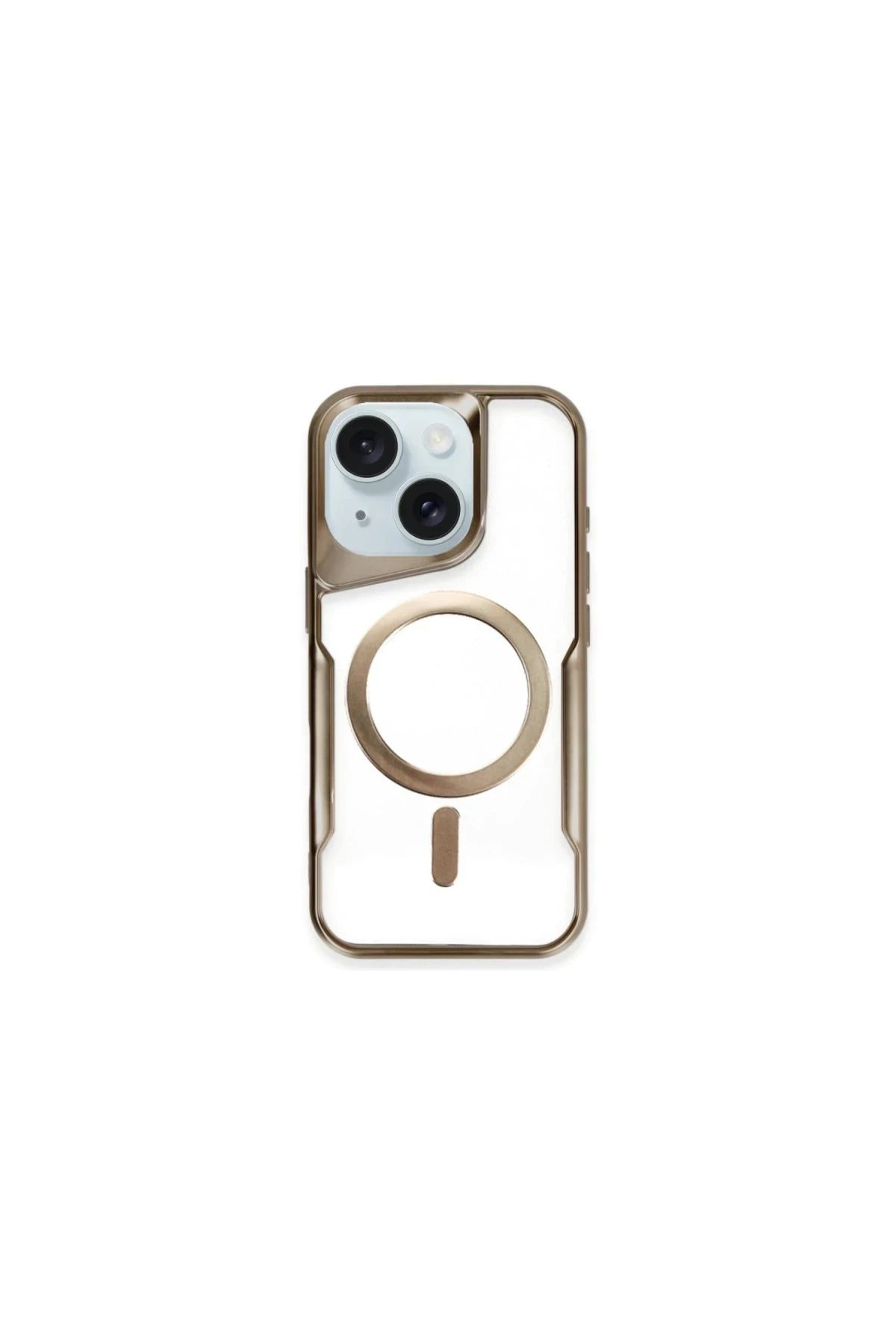 Apple iPhone 15 Plus Uyumlu Kılıf Boyi Magsafe Silikon Kapak - Kahverengi