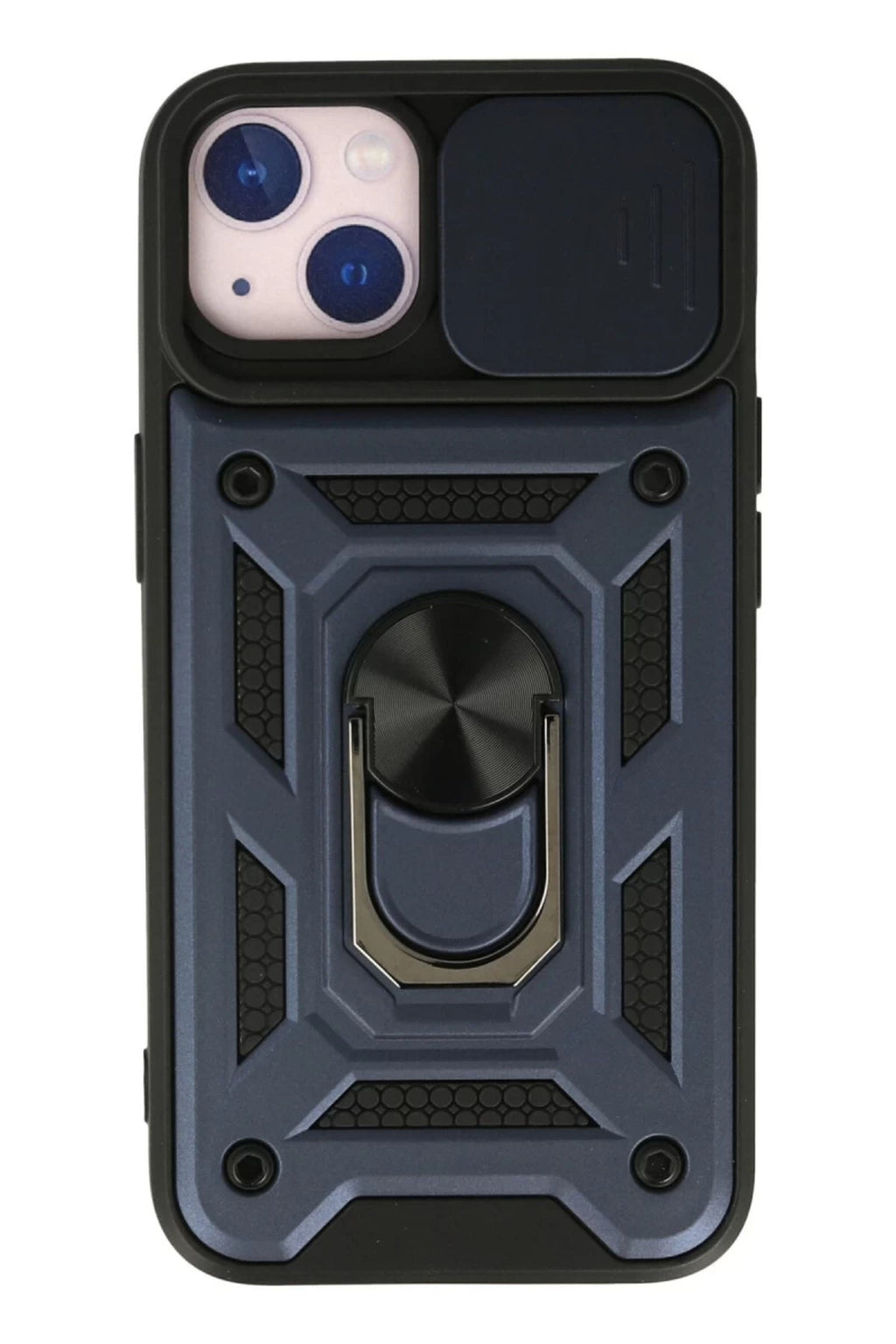 Apple iPhone 15 Uyumlu Kılıf Pars Lens Yüzüklü Silikon - Lacivert