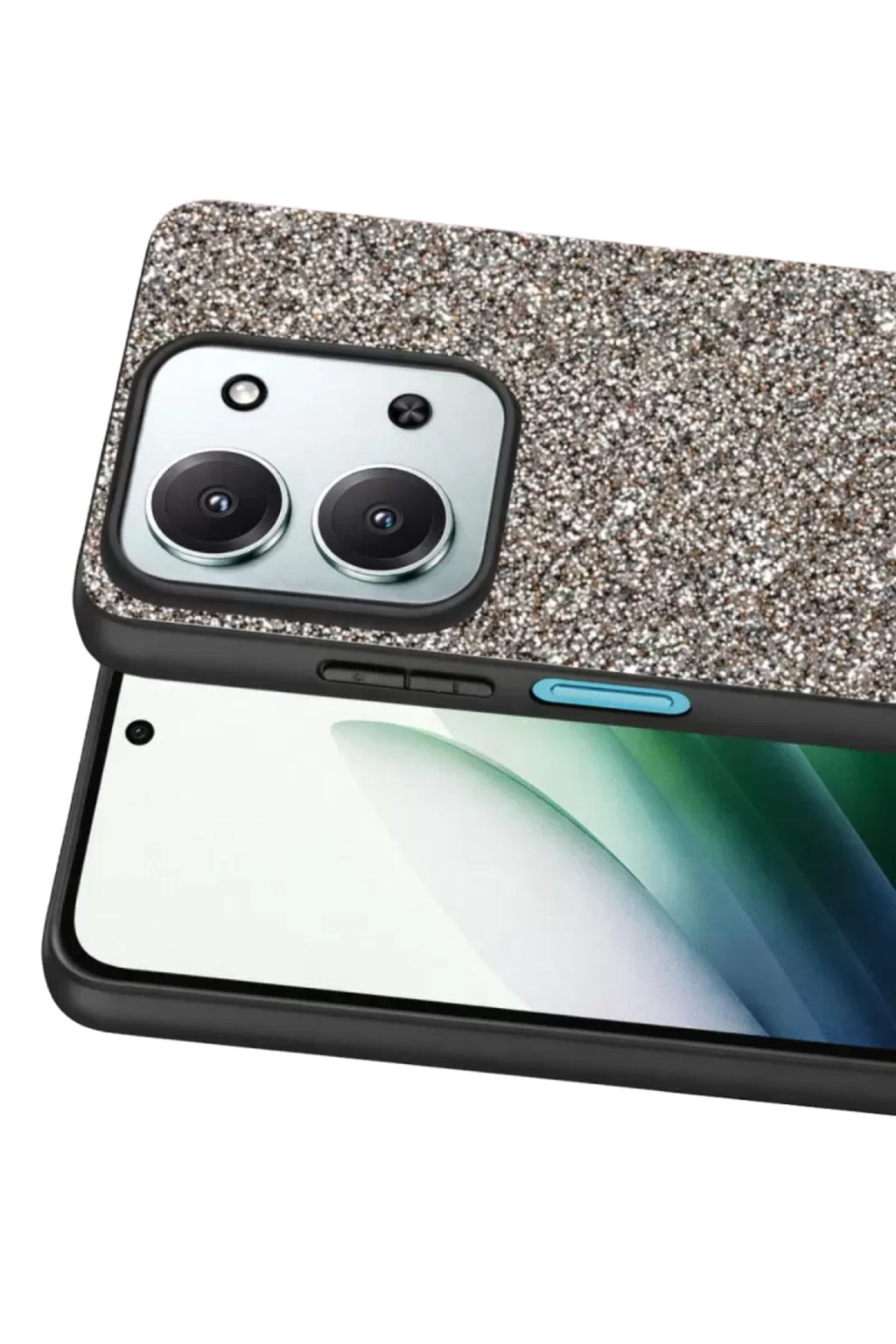 Onegif Xiaomi Redmi 15C 4G Uyumlu Bright Simli Kapak - Gümüş