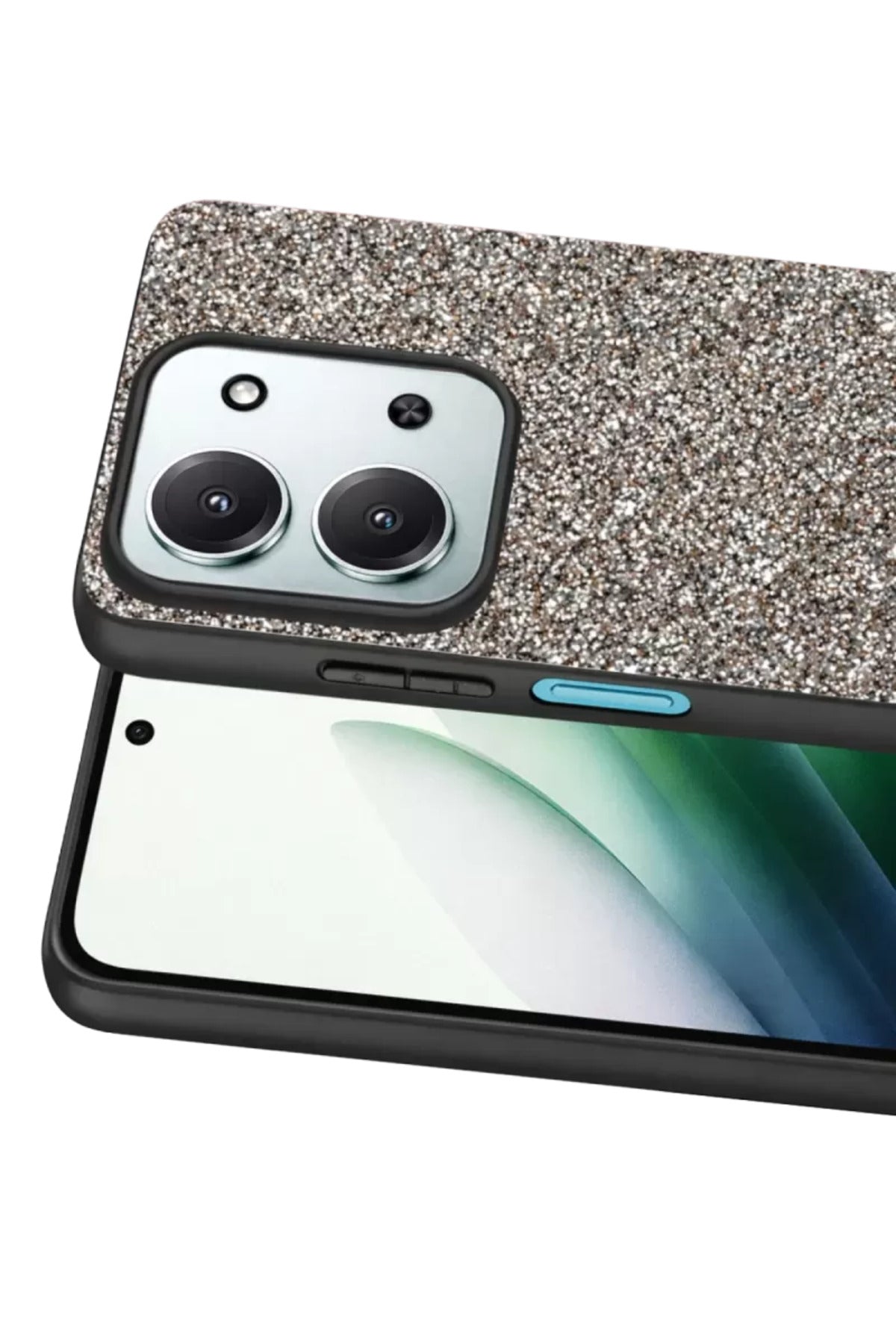 Onegif Xiaomi Redmi 15C 4G Uyumlu Bright Simli Kapak - Gümüş