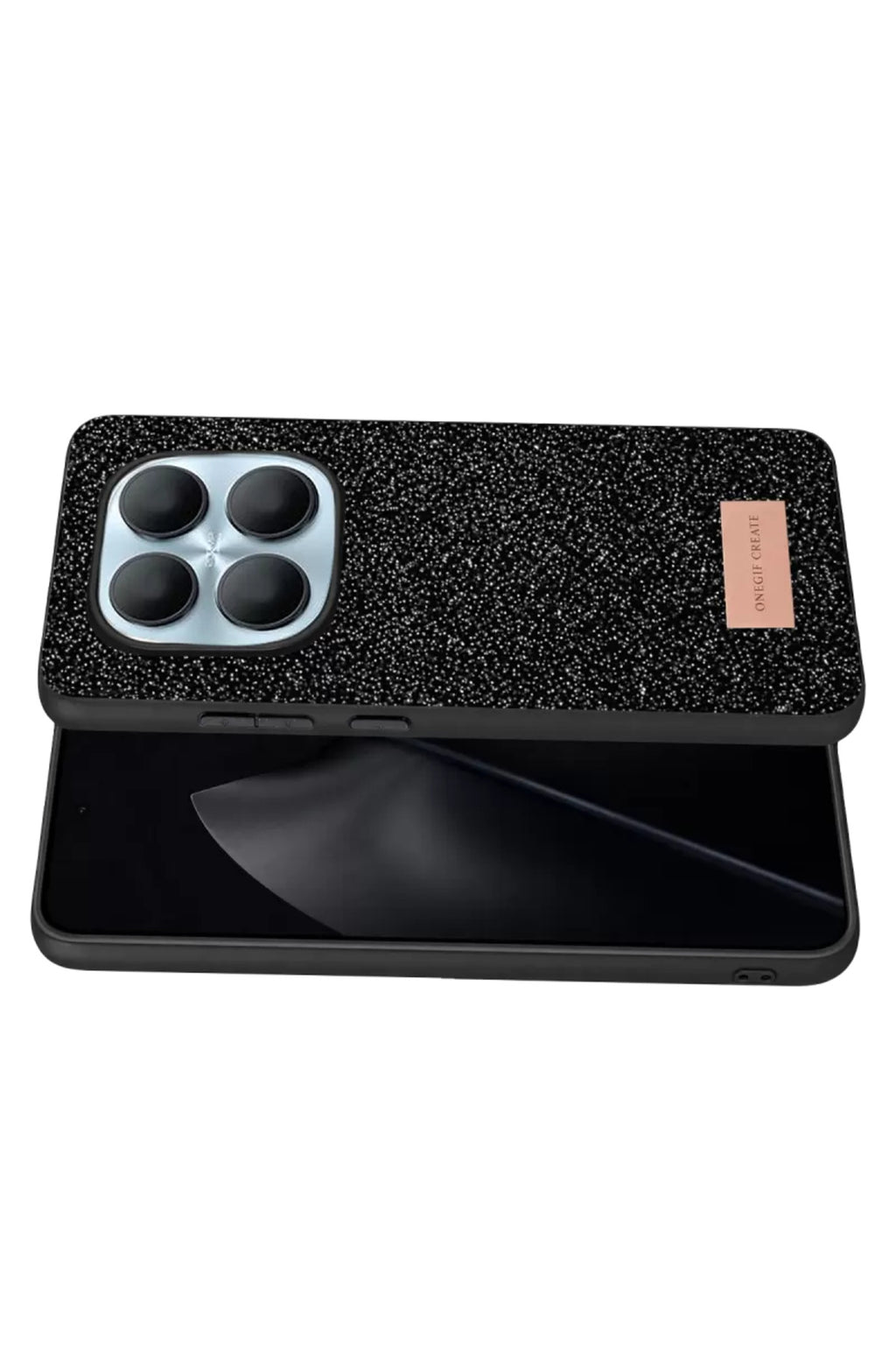 Onegif Xiaomi Redmi Note 15 4G Uyumlu Bright Simli Kapak - Siyah