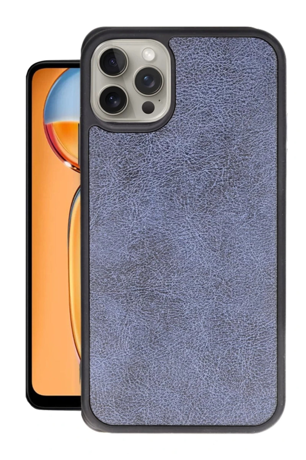 Apple iPhone 15 Pro Uyumlu Kılıf Aras Deri Kapak - Lacivert
