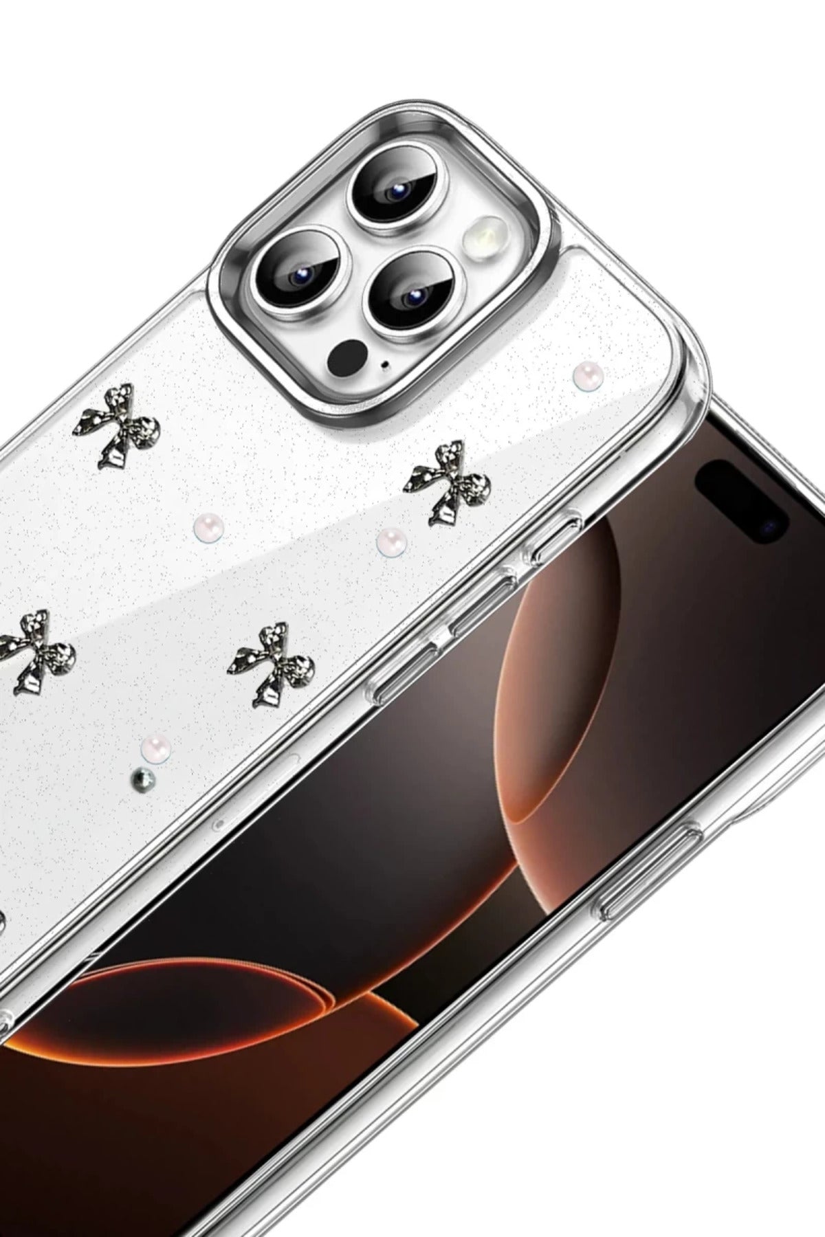 Apple iPhone 15 Pro Max Uyumlu Fiyonk Desenli Kapak - Desen 8