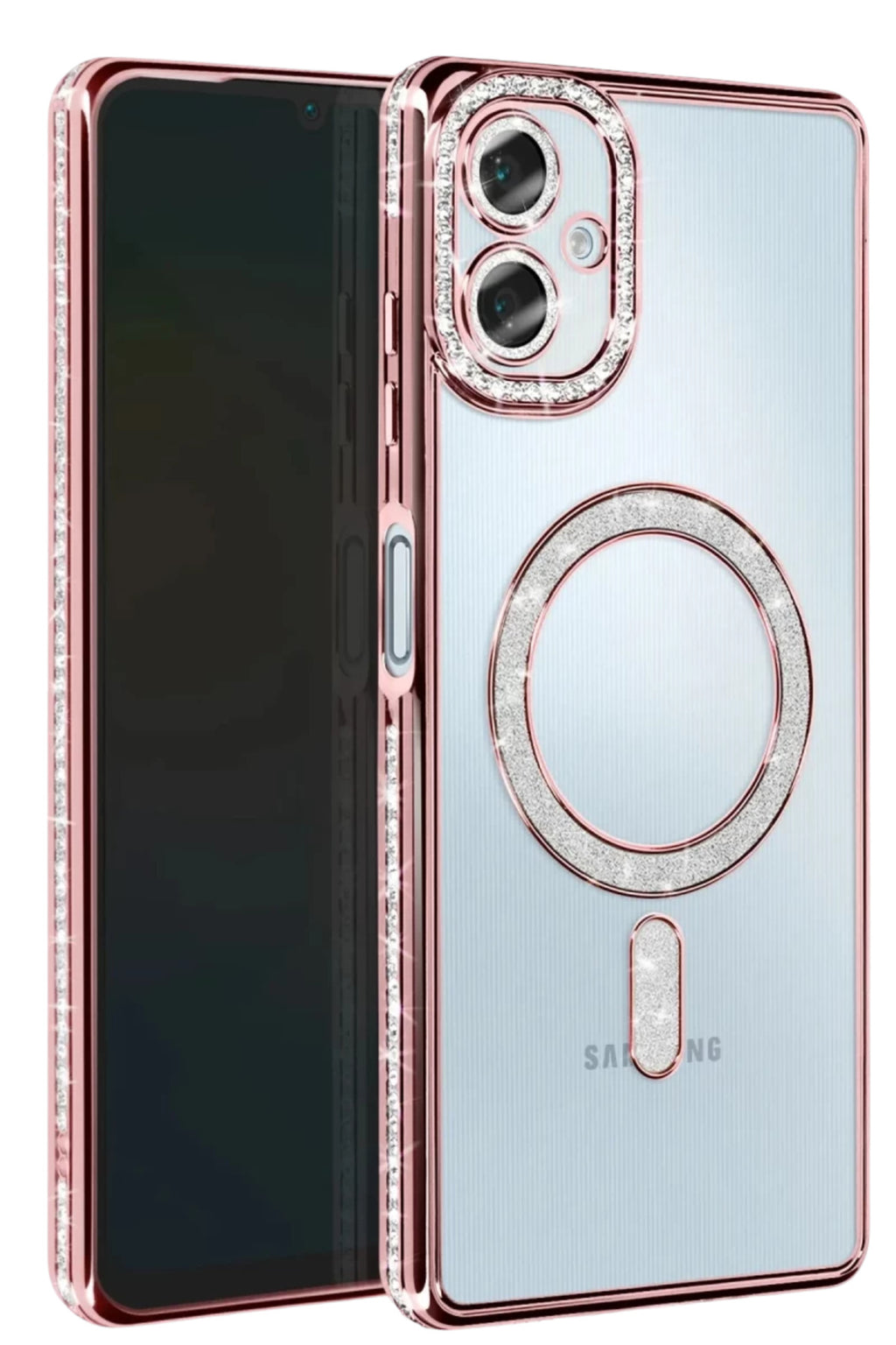 Samsung Galaxy A06 Uyumlu Joke Simli Magneticsafe Kılıf - Pembe