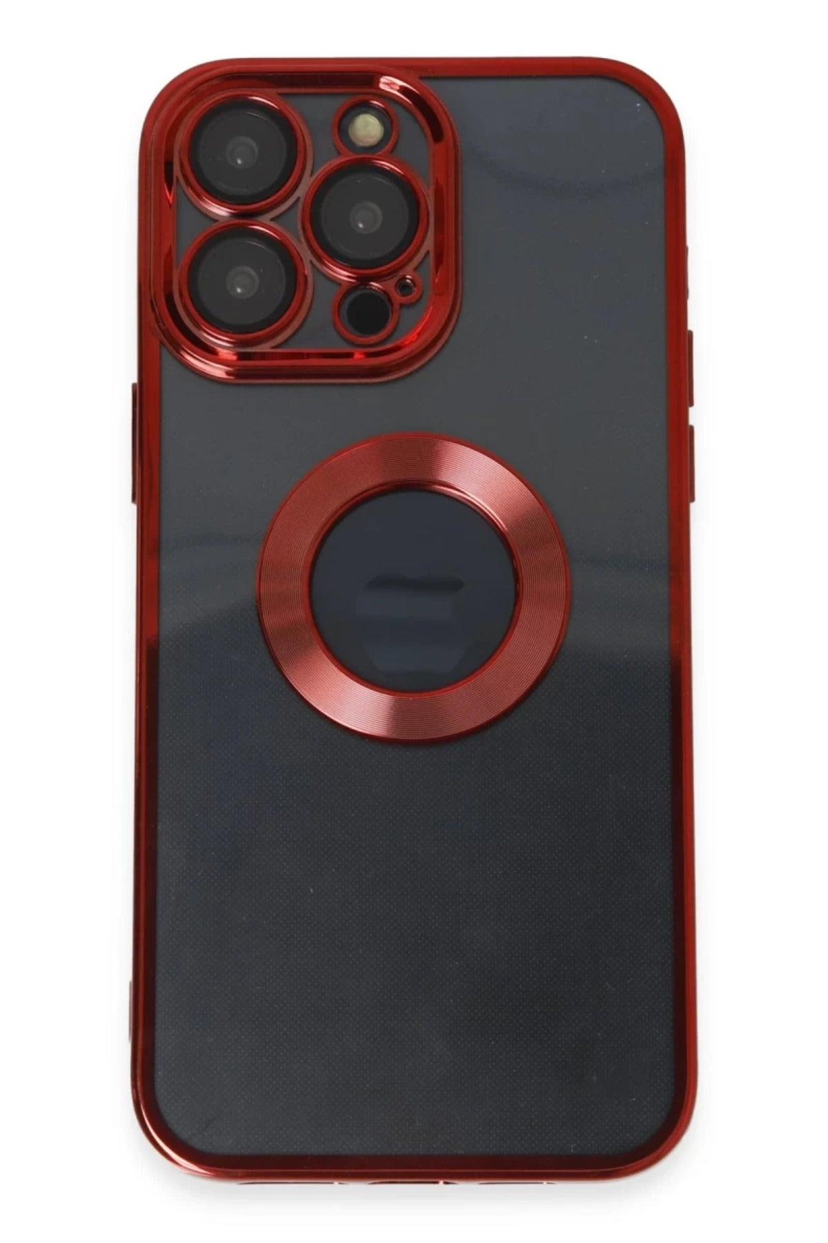 Apple iPhone 14 Pro Max Uyumlu Kılıf Slot Silikon - Kırmızı