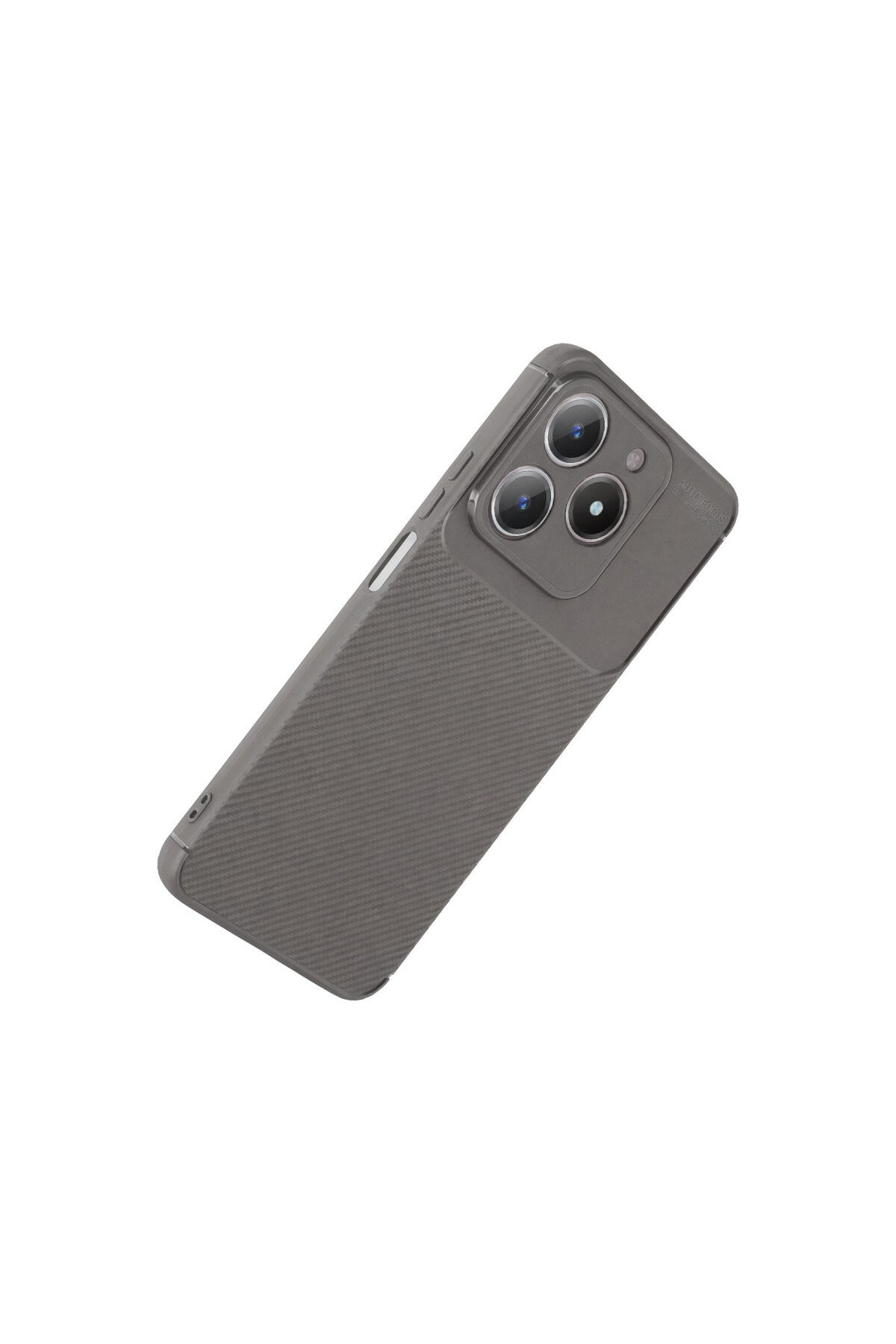 Realme C61 Uyumlu Kılıf Auto Focus Karbon Kapak - Gri