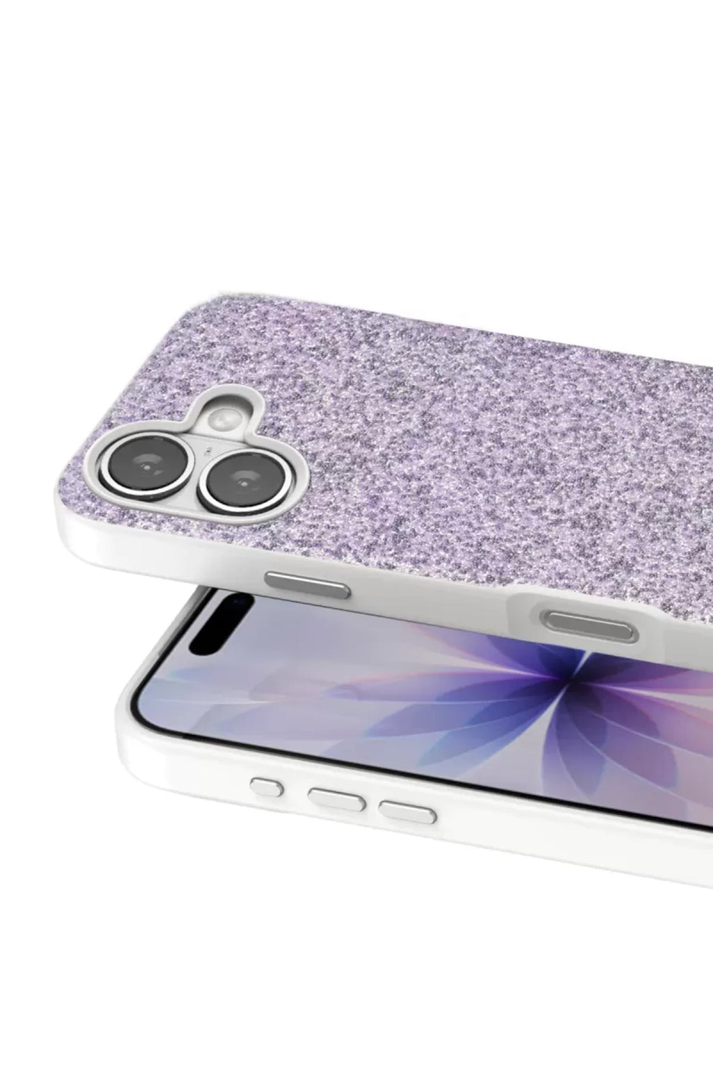 Onegif Apple iPhone 17 Uyumlu Bright Simli Kapak - Lila