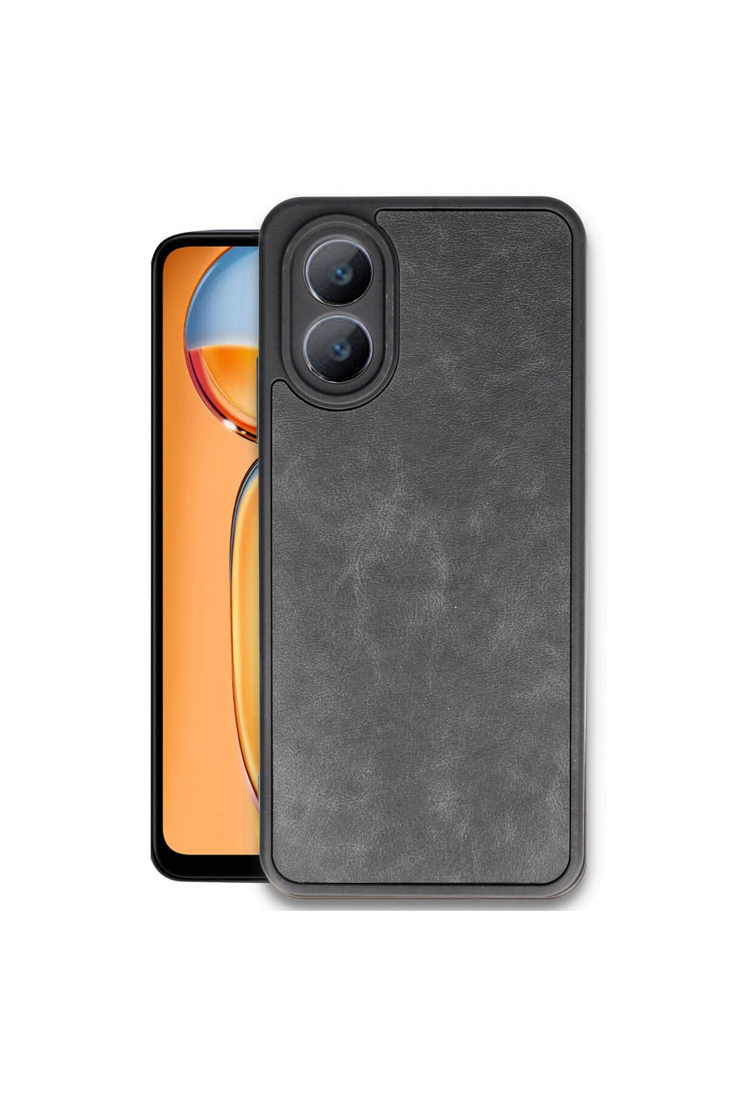 Oppo A38 Uyumlu Kılıf Aras Deri Kapak - Siyah